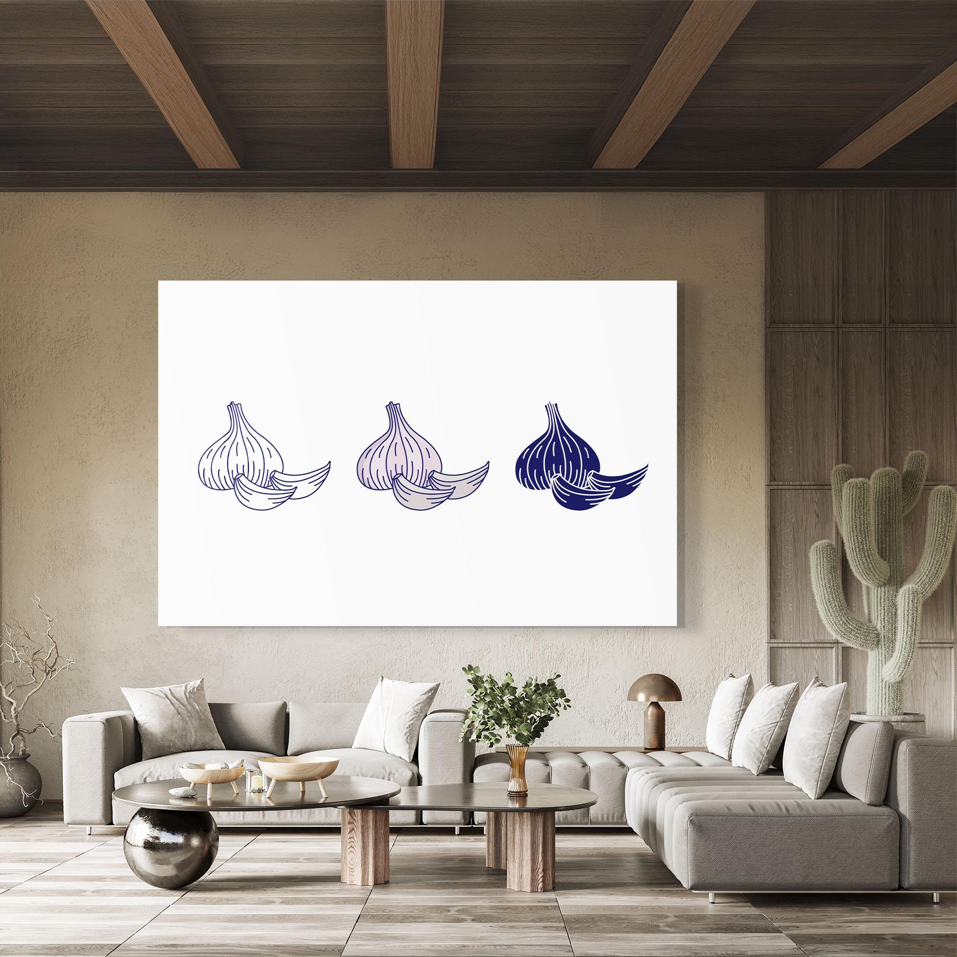 Glasbild Blue Garlic mockup 8