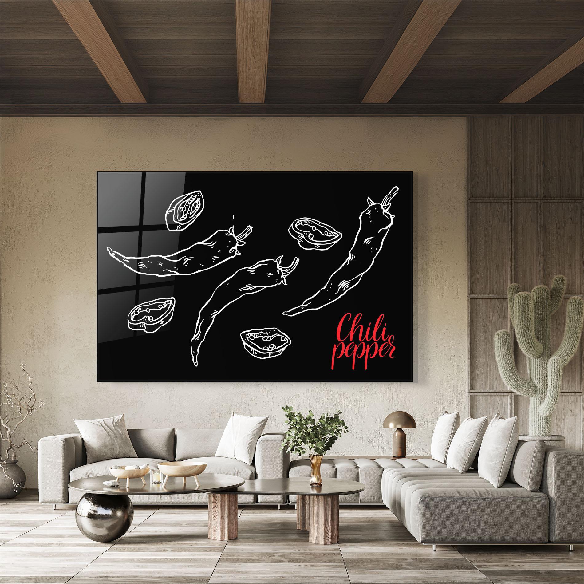 Glasbild Chili Papper mockup 8