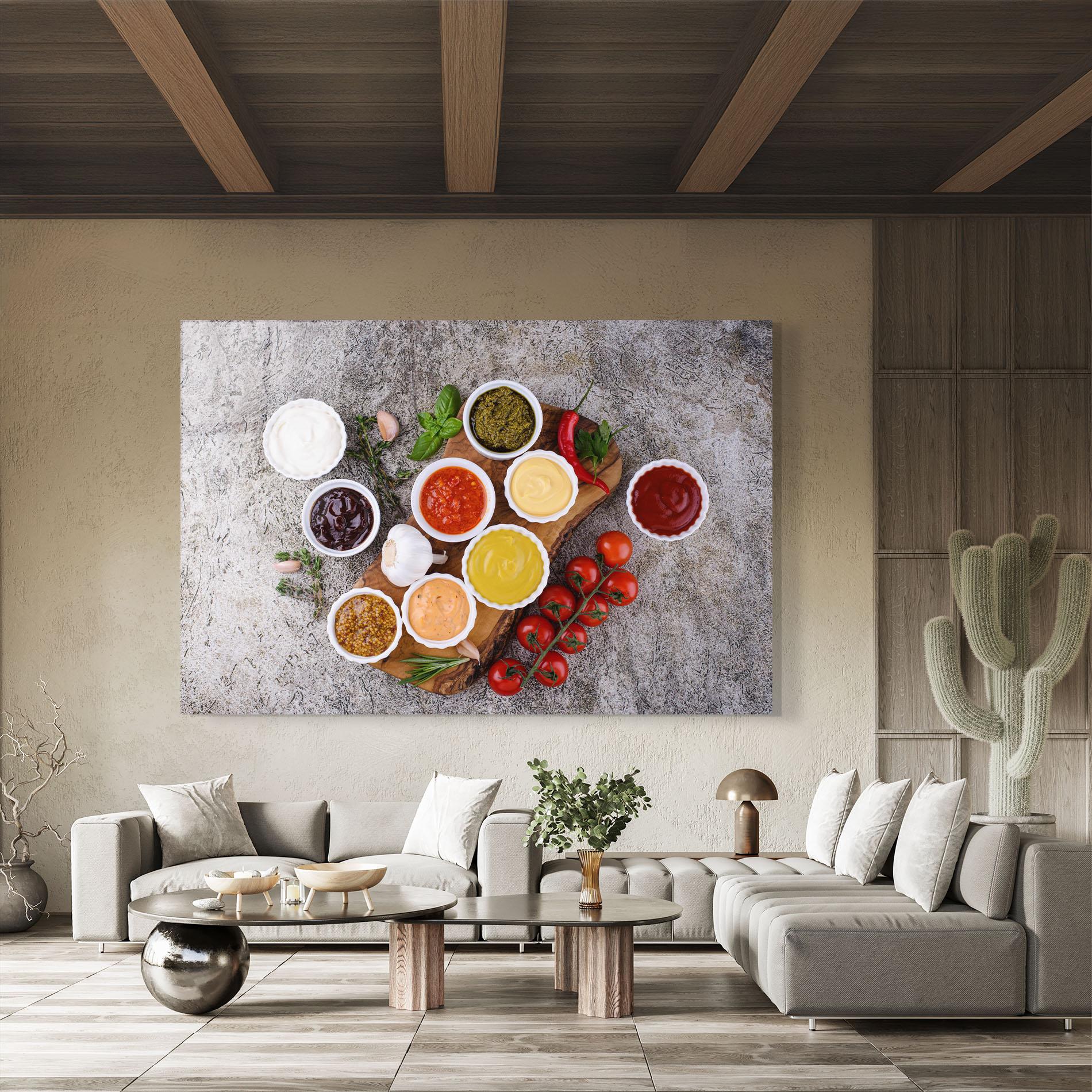 Glasbild Different Sauces mockup 8