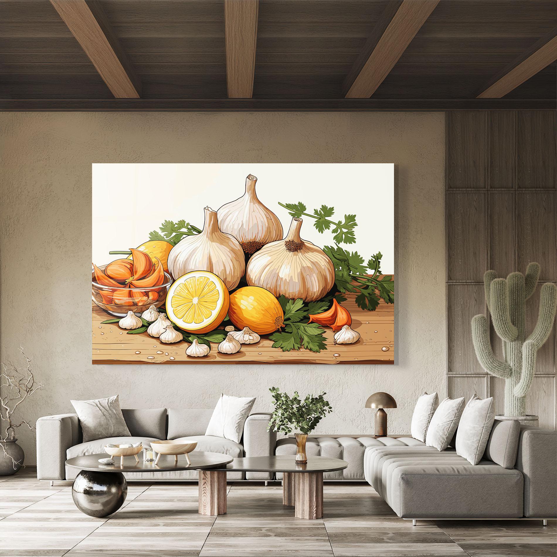 Glasbild Garlic Seasoning mockup 8