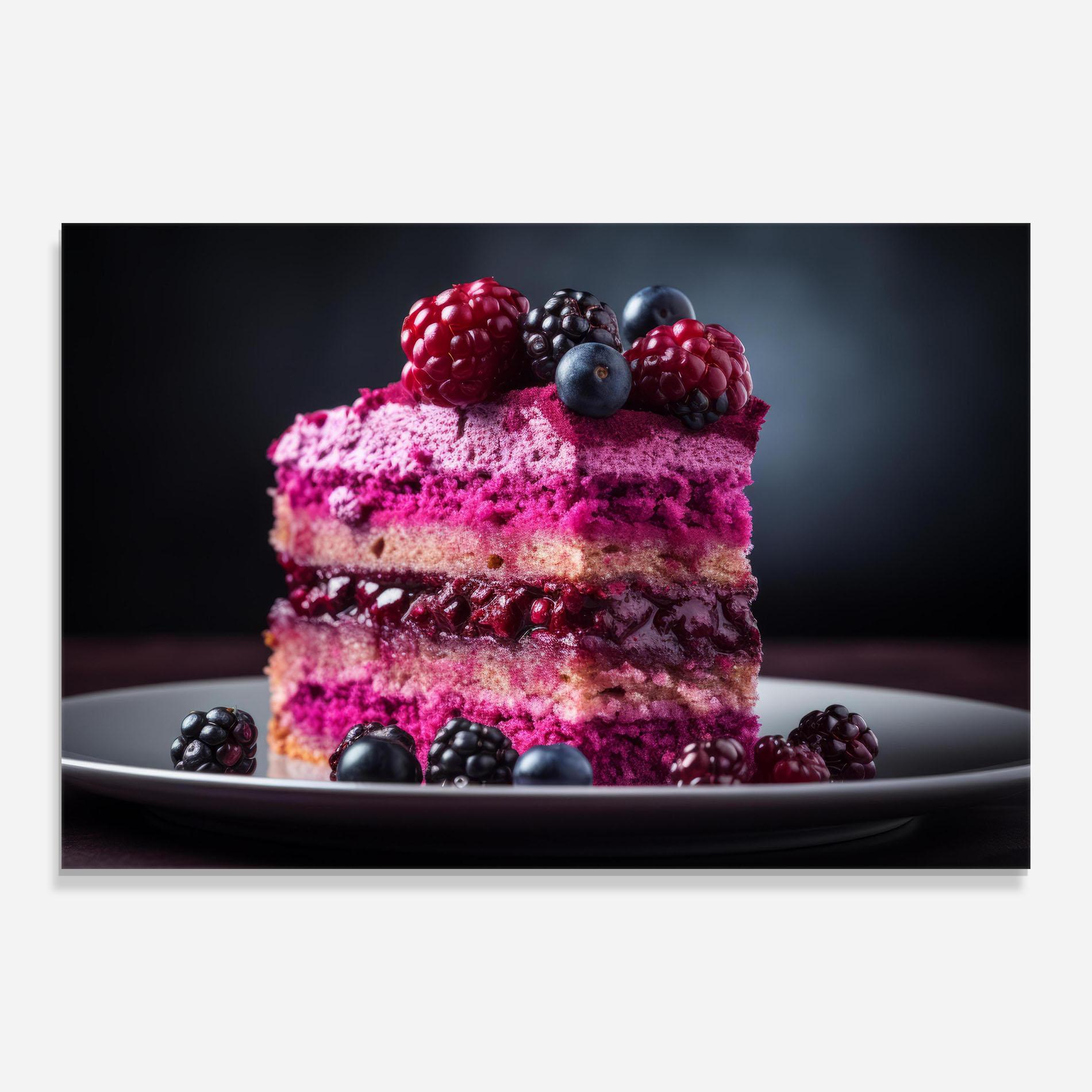 Glasbild Berries Cake mockup 0