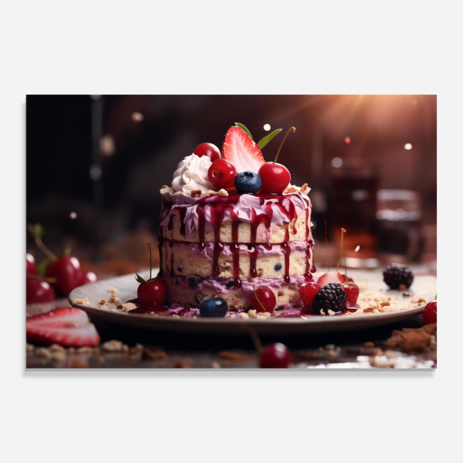 Glasbild Berries Dessert mockup 0