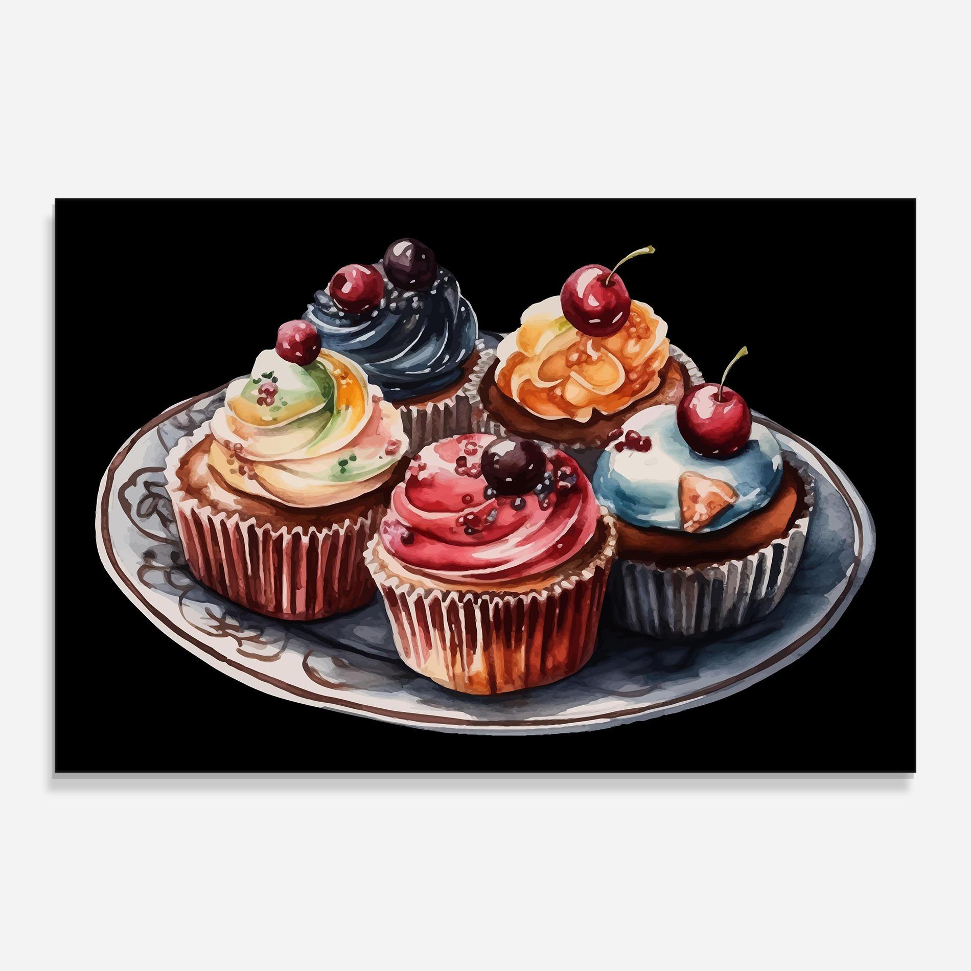 Glasbild Colorful Muffins mockup 0