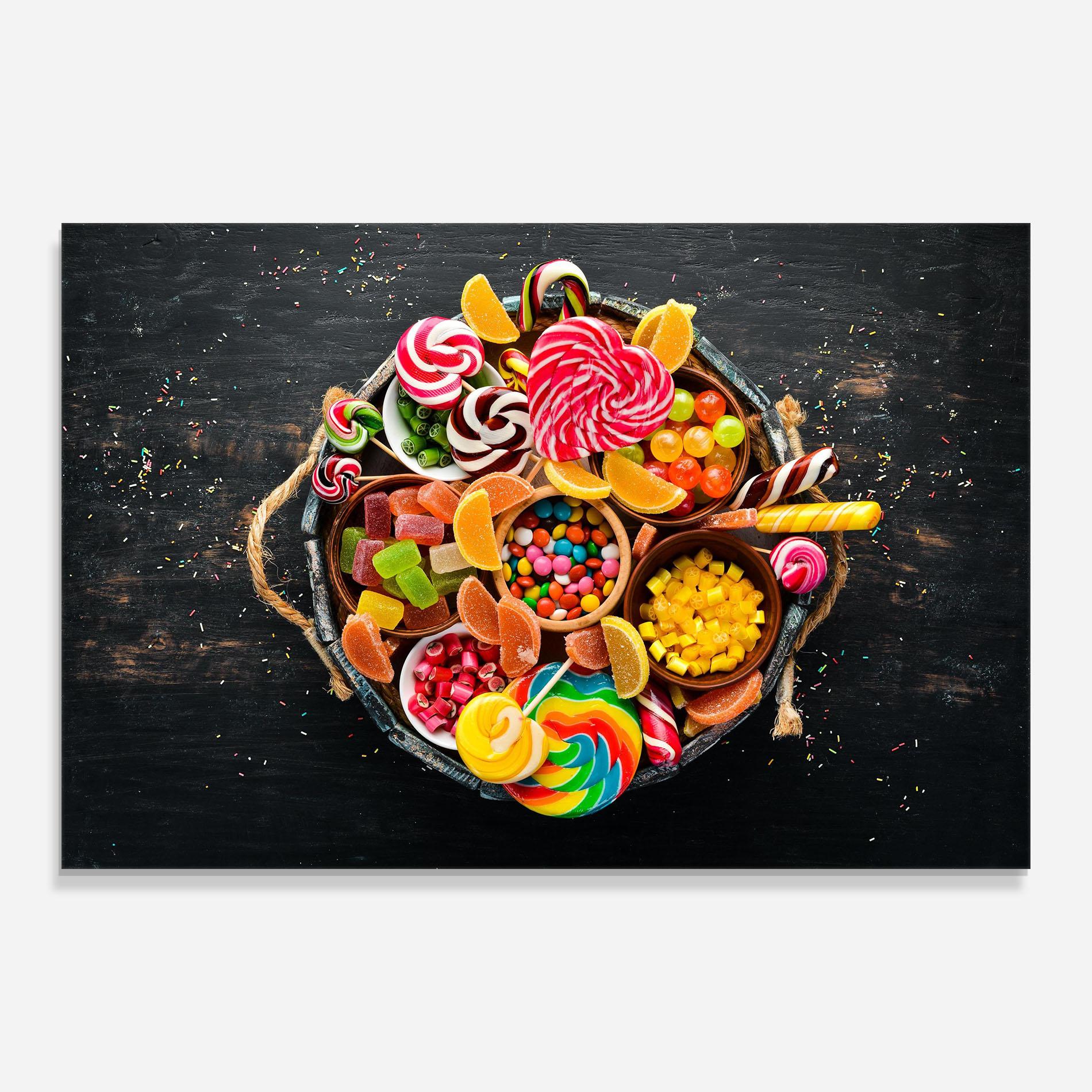Glasbild Colorful Sweets mockup 0