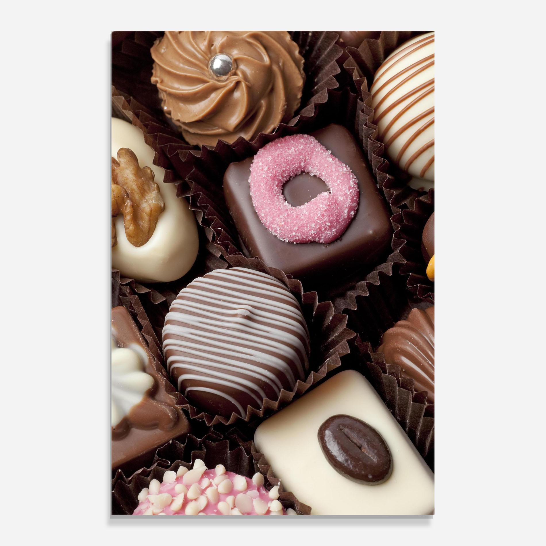 Glasbild Chocolate Bonbons mockup 0
