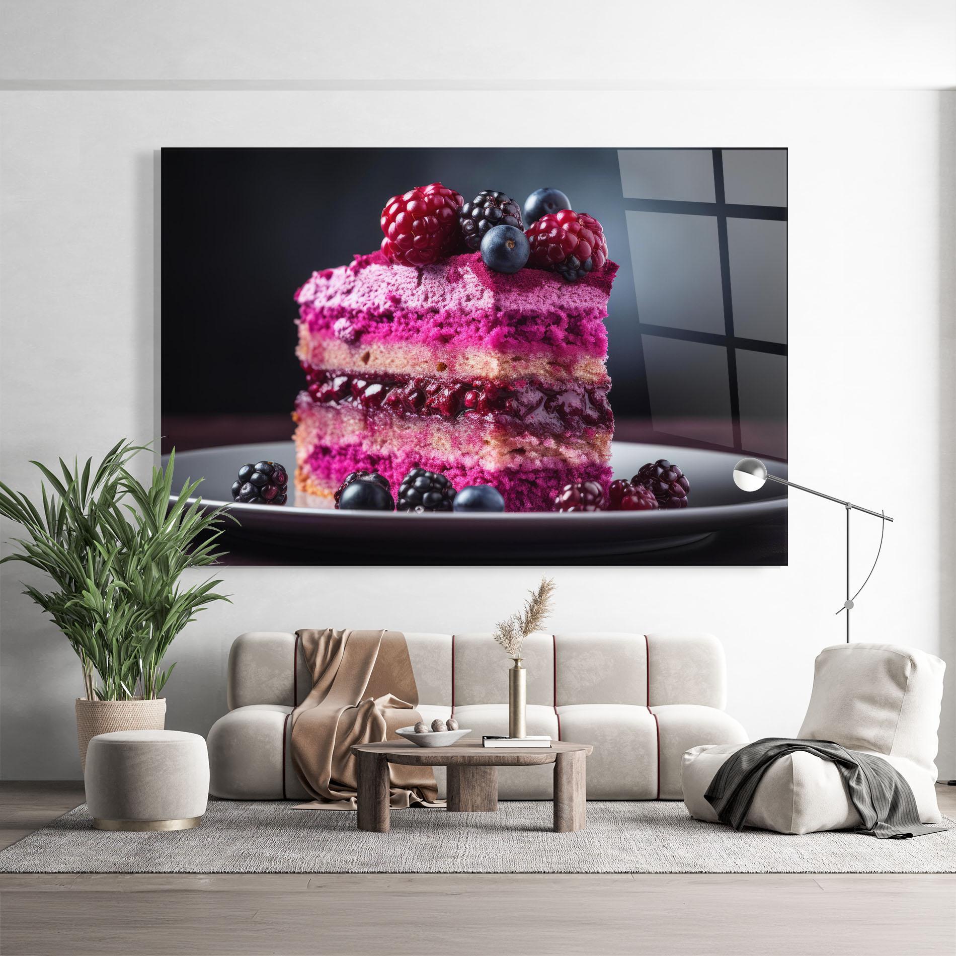 Glasbild Berries Cake mockup 9