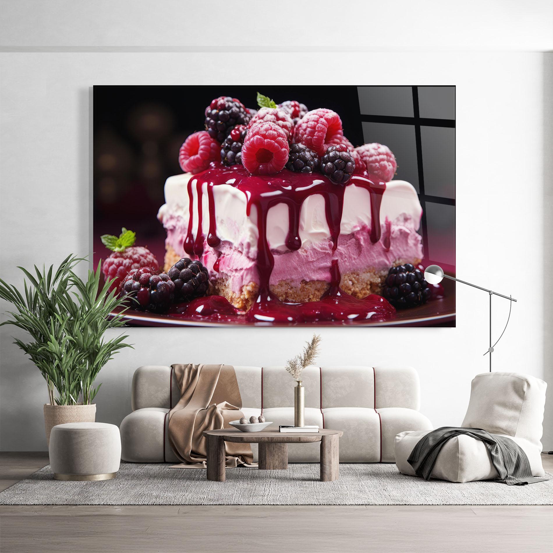 Glasbild Berries Cream mockup 9