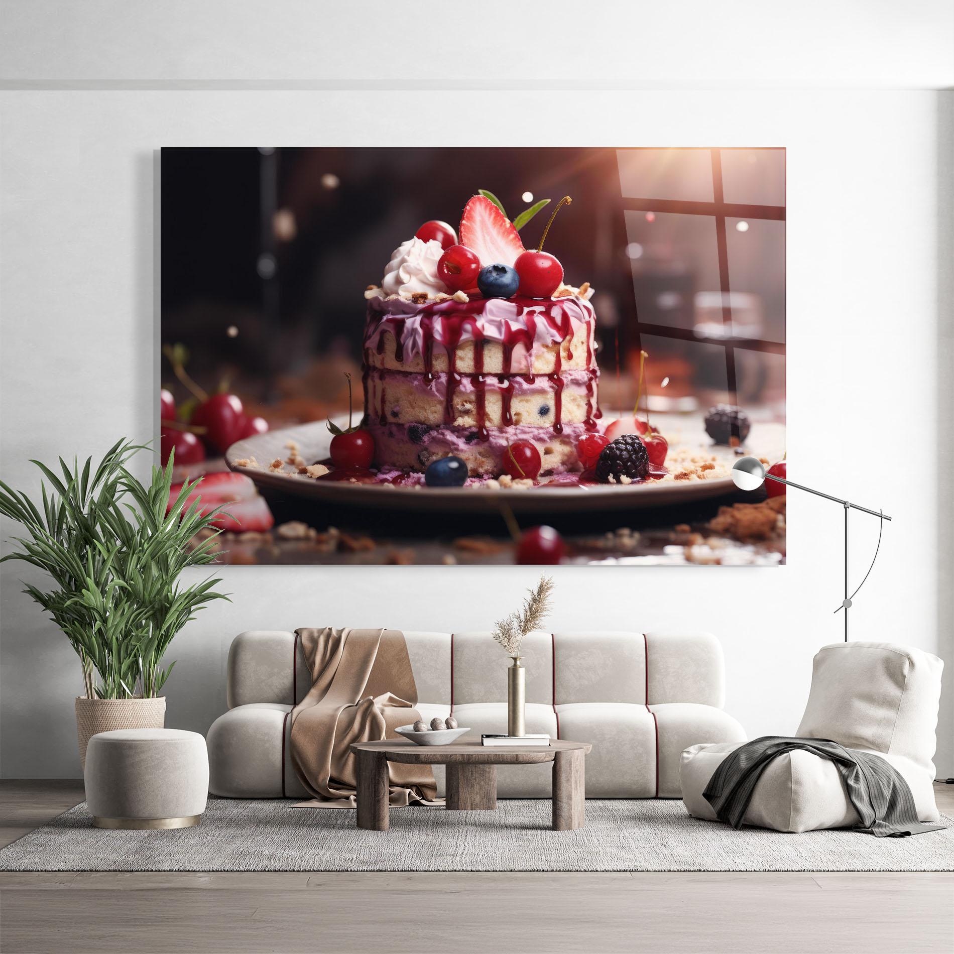 Glasbild Berries Dessert mockup 9