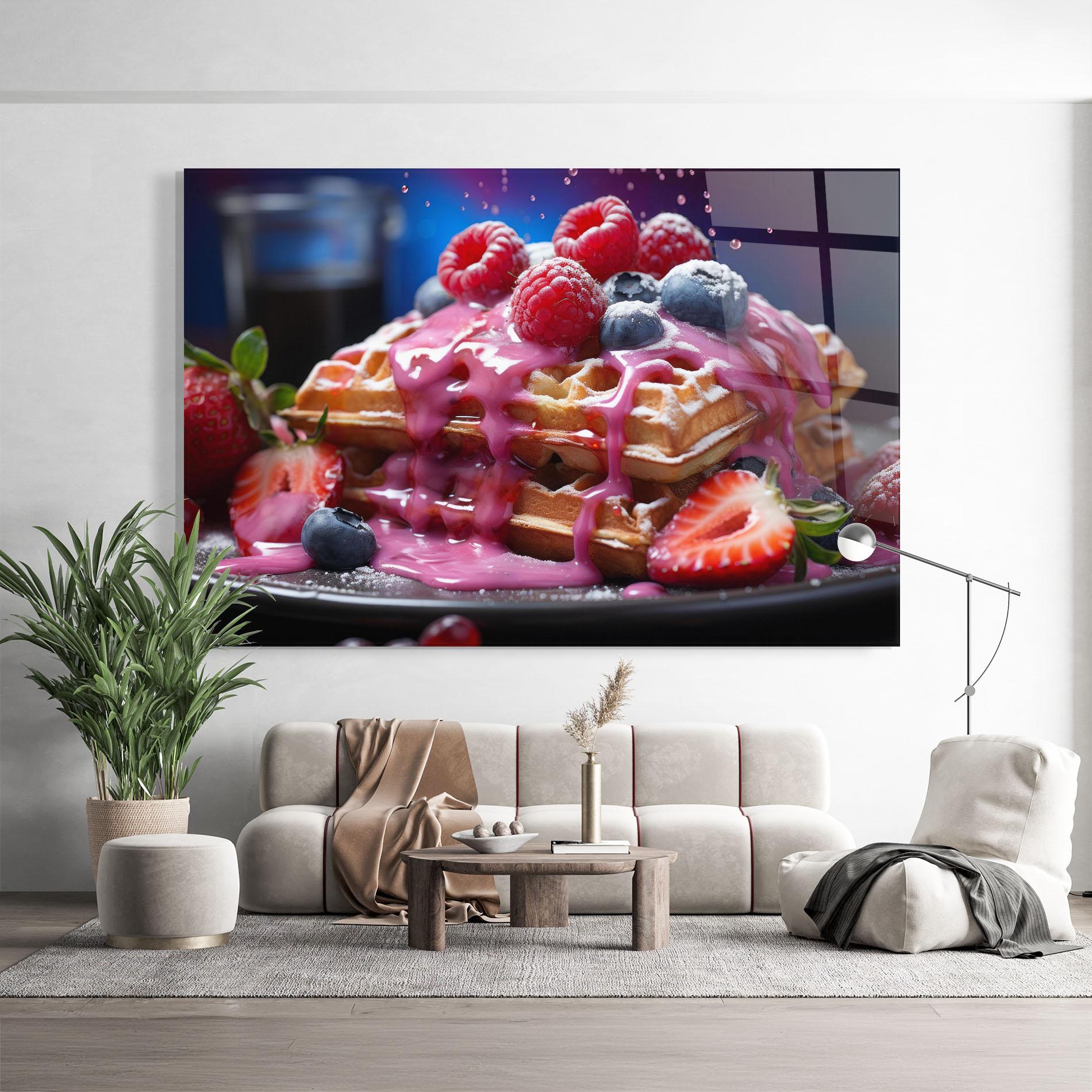 Glasbild Berries Waffles mockup 9