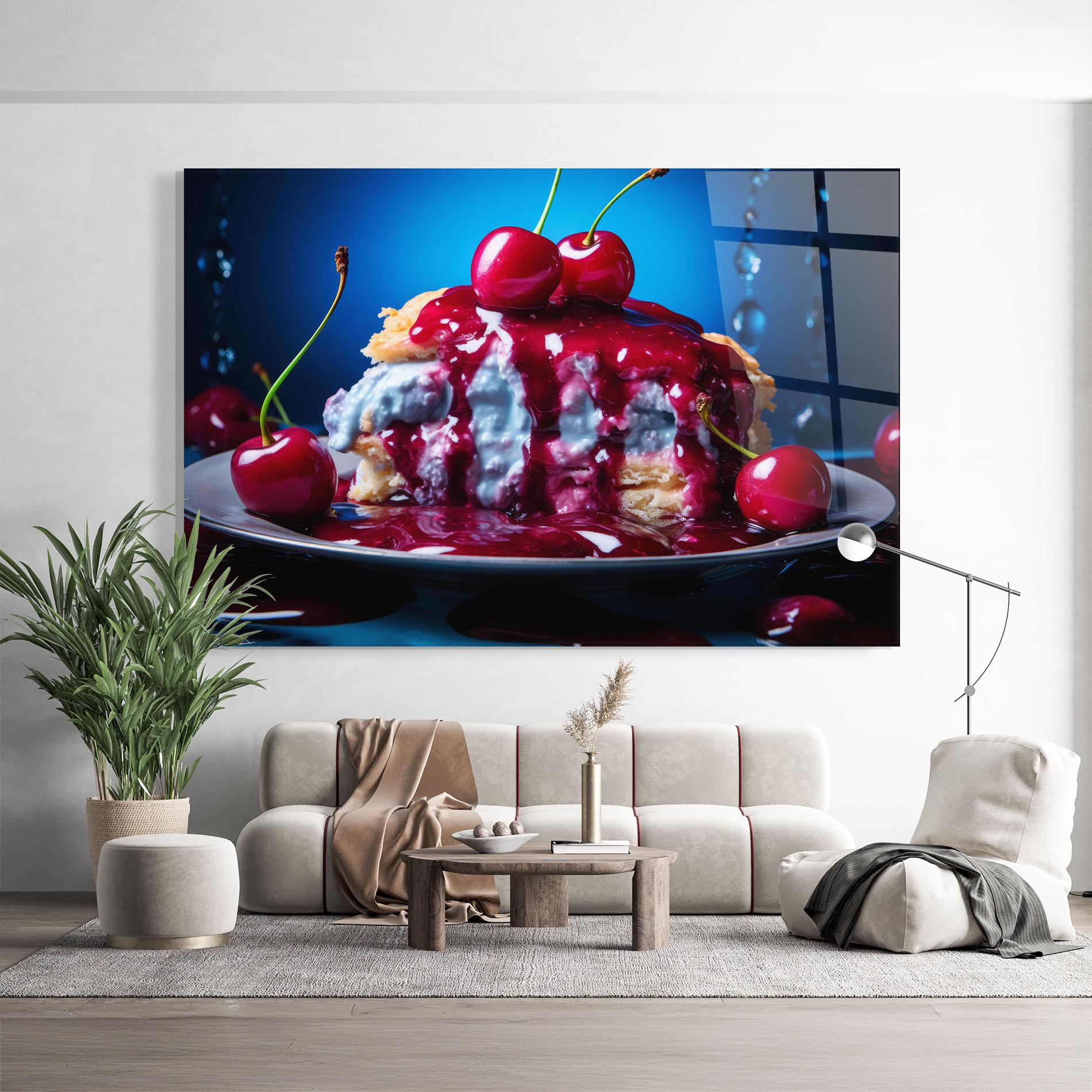 Glasbild Cake On Blue mockup 9