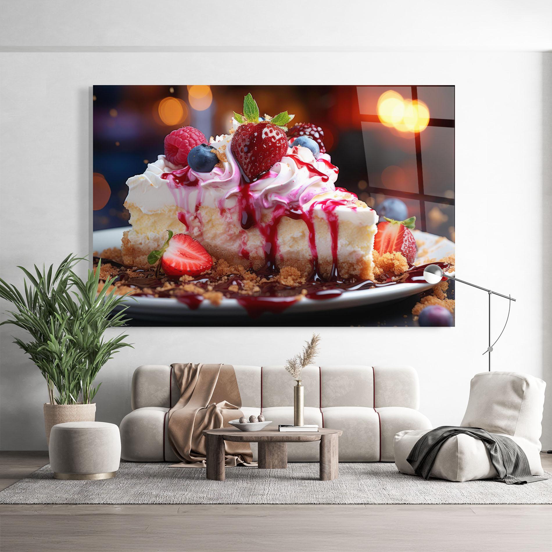 Glasbild Cheesecake Berries mockup 9