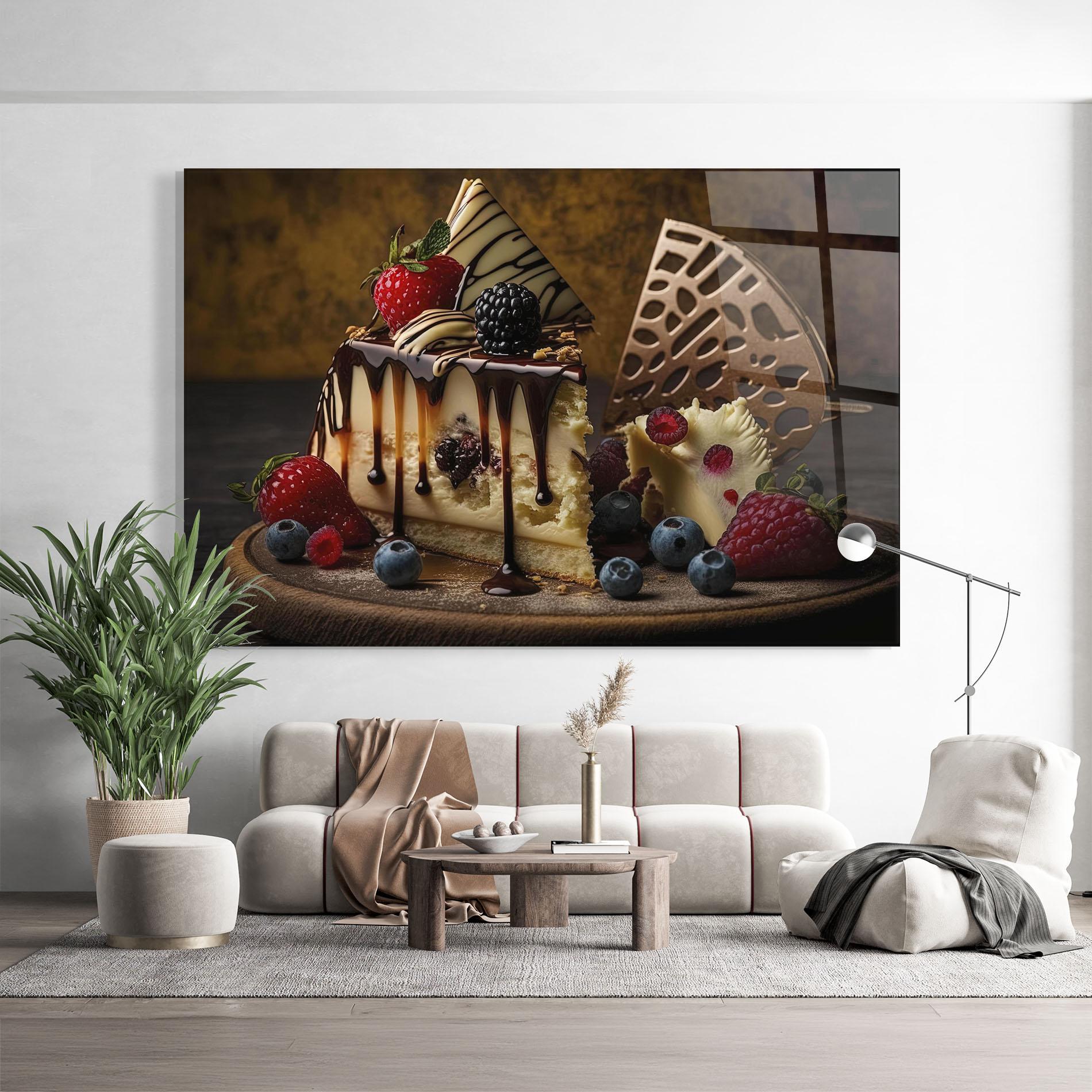 Glasbild Cheesecake Chocolate mockup 9