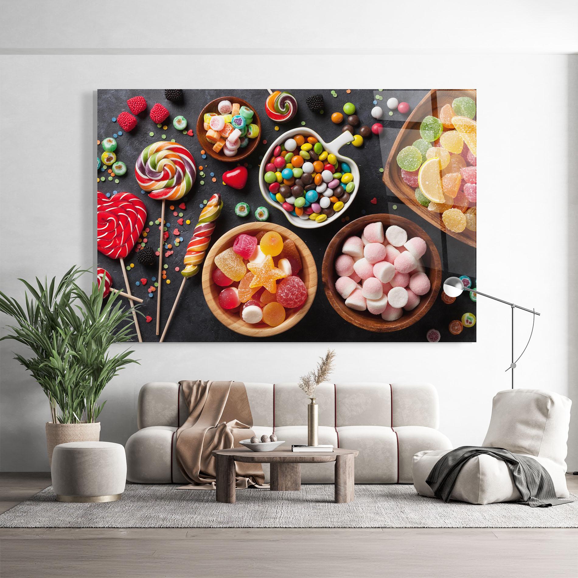 Glasbild Colorful Candies mockup 9