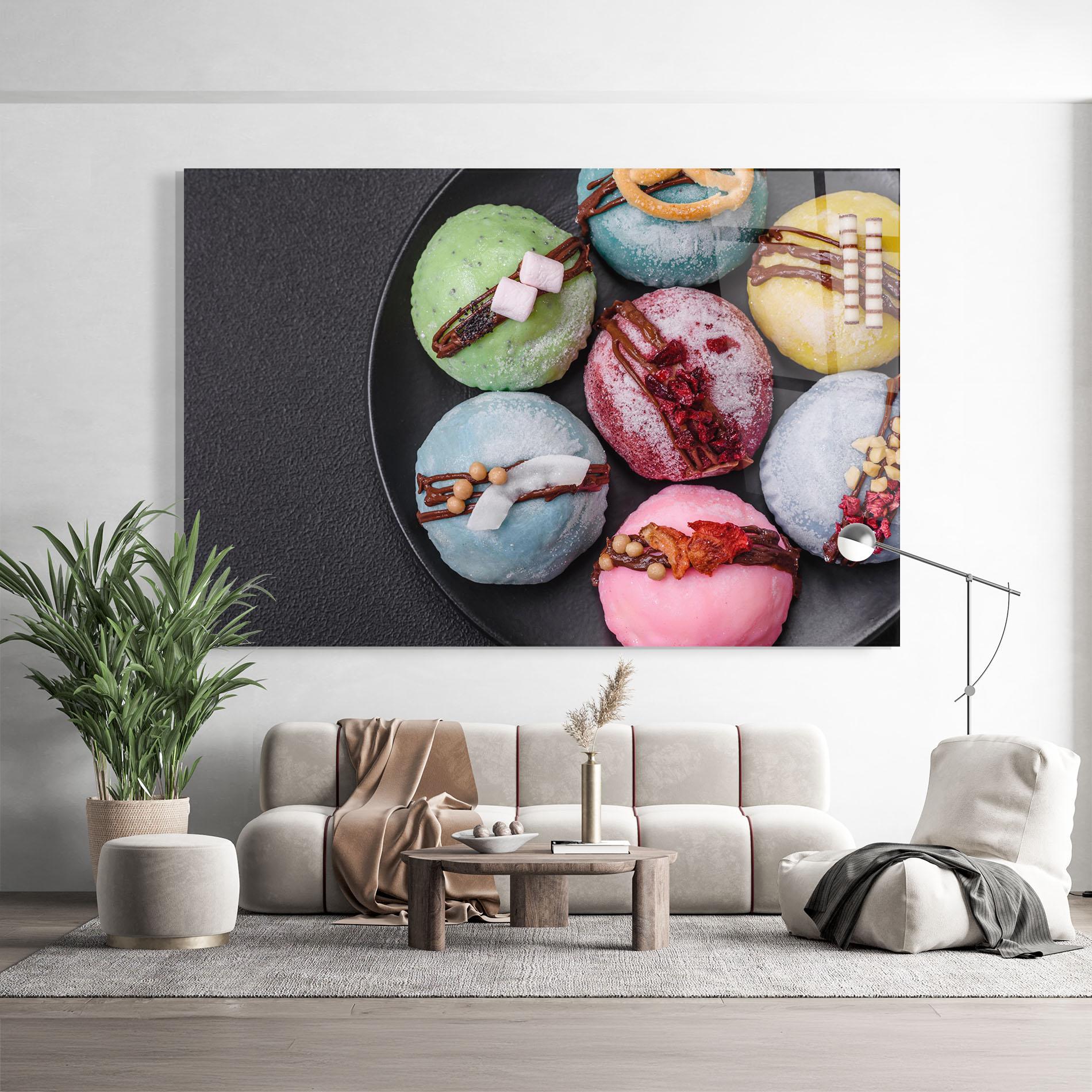 Glasbild Colorful Mochi Desserts mockup 9