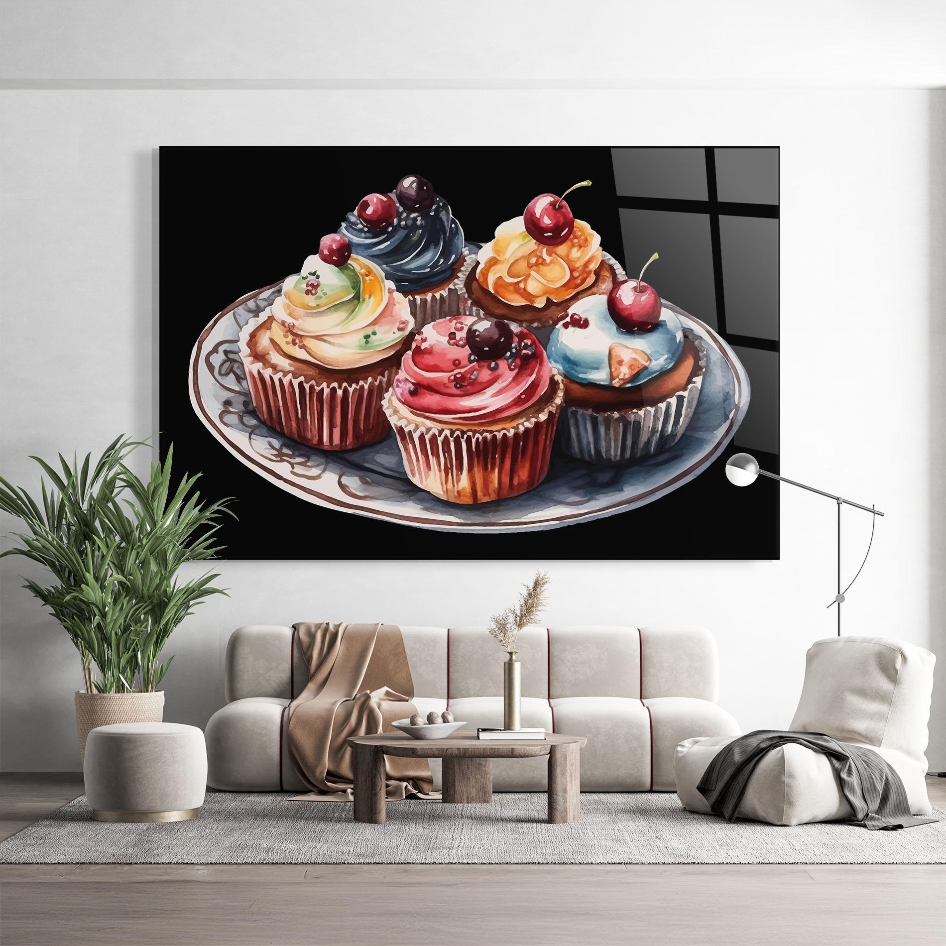 Glasbild Colorful Muffins mockup 9