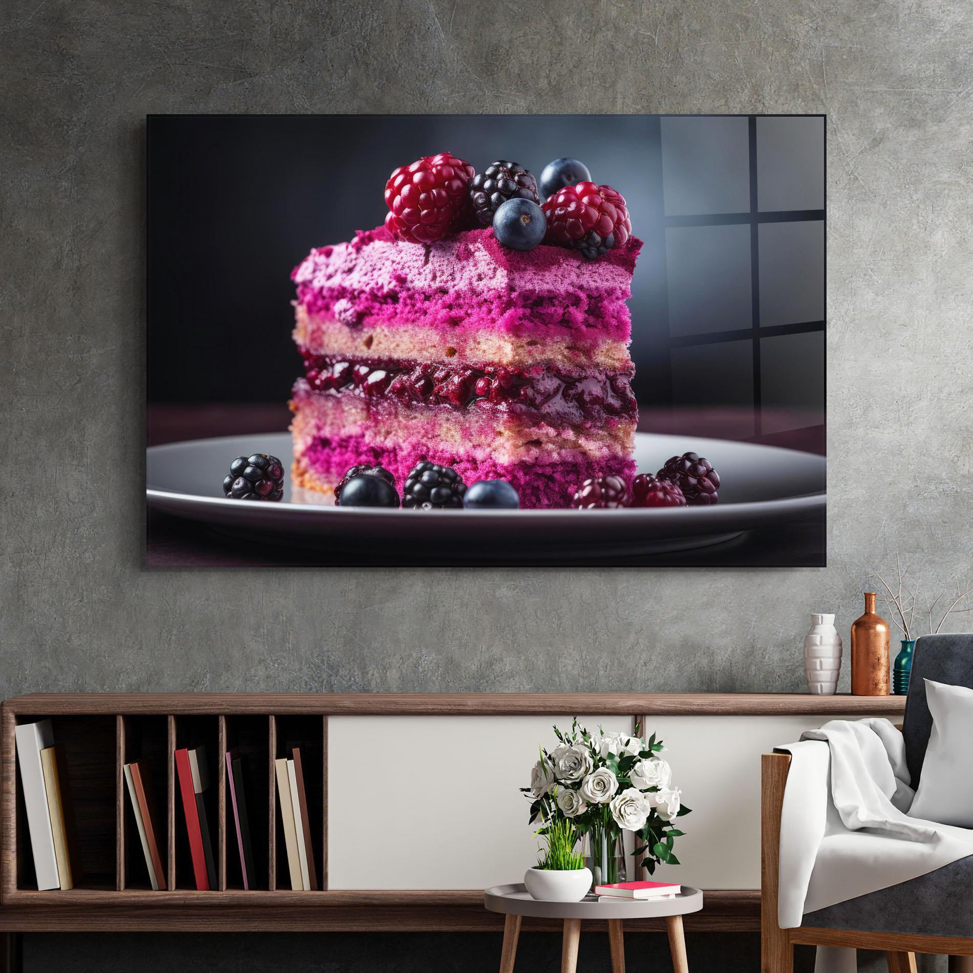 Glasbild Berries Cake mockup 2