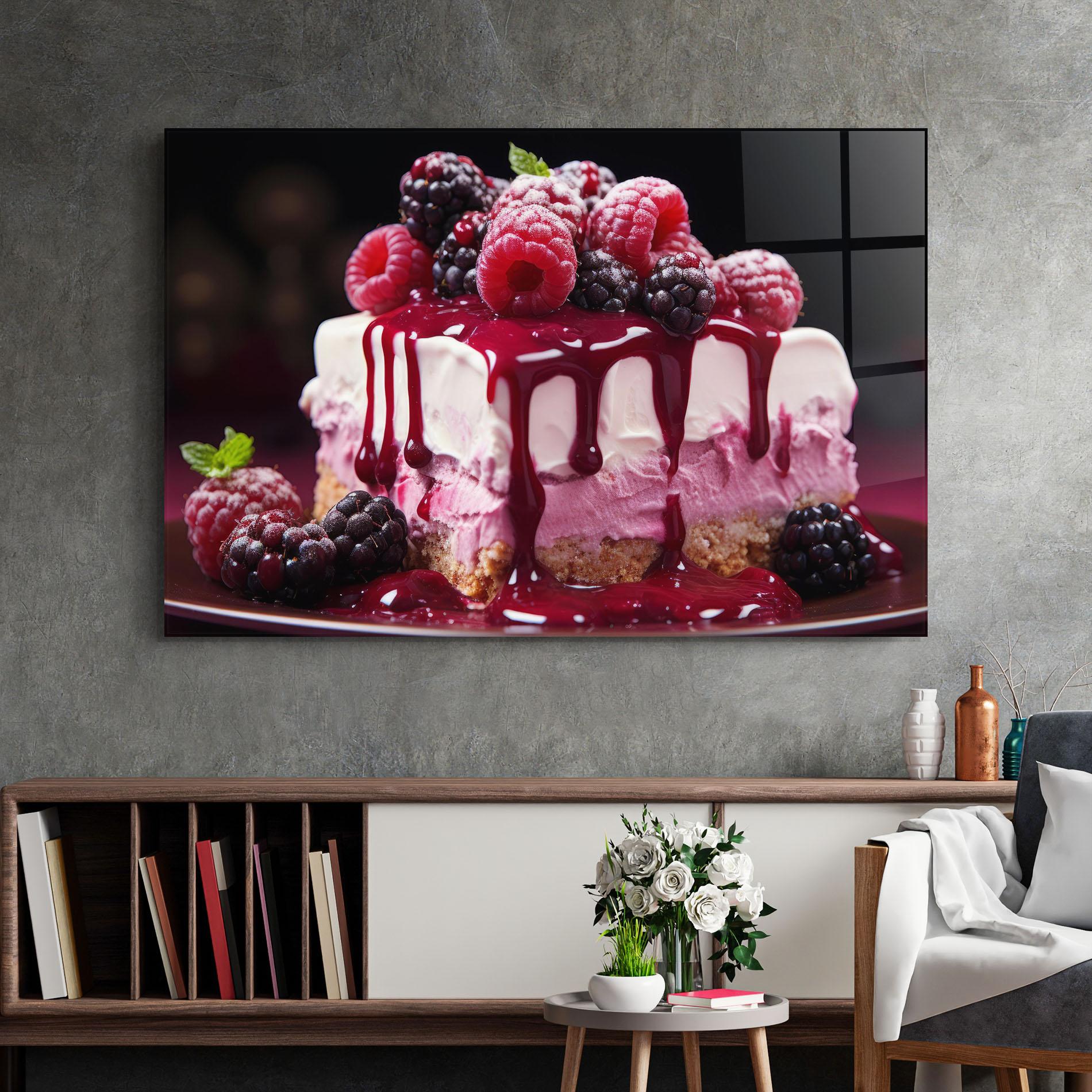 Glasbild Berries Cream mockup 2