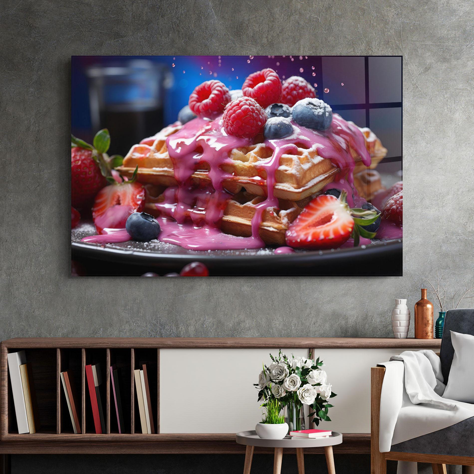 Glasbild Berries Waffles mockup 2