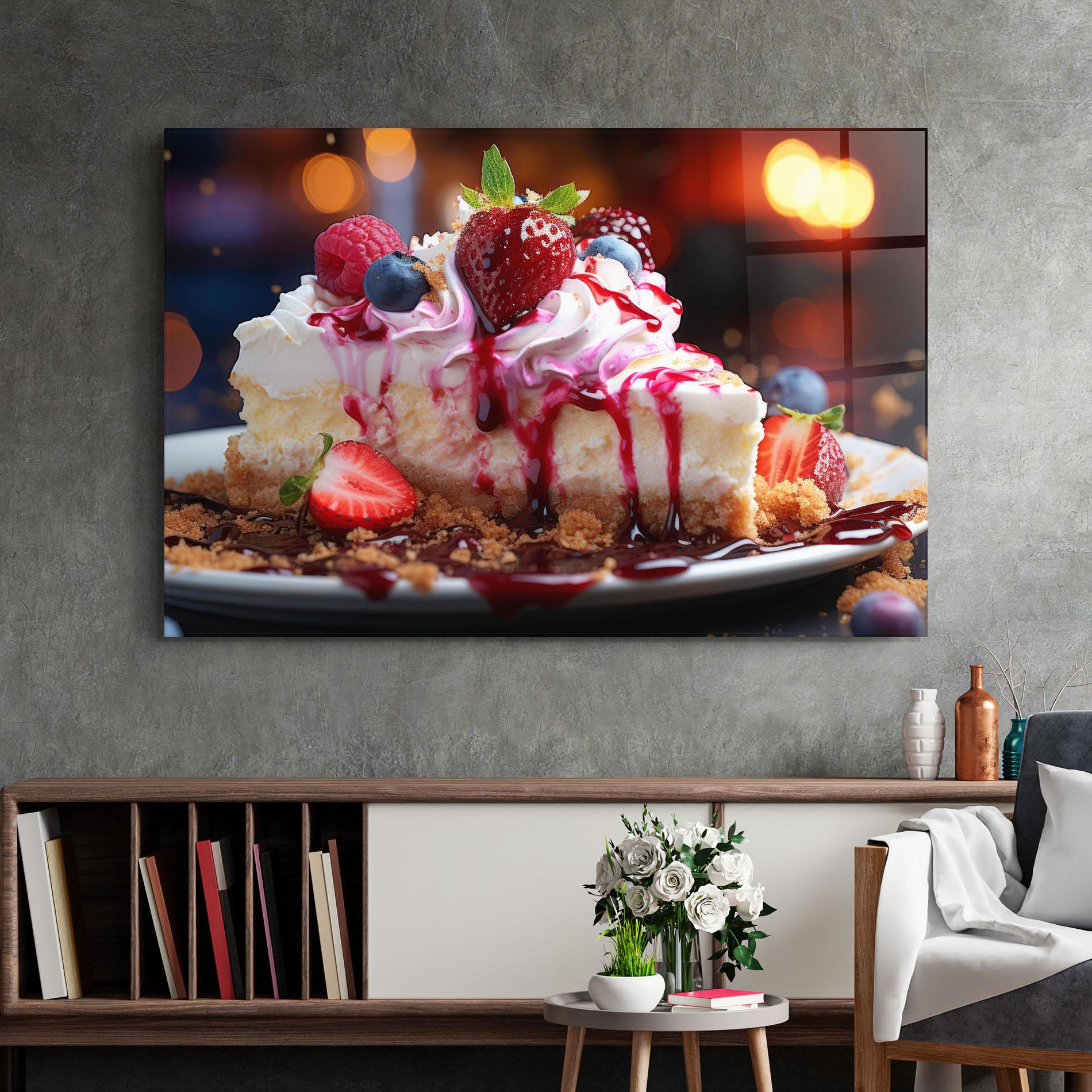 Glasbild Cheesecake Berries mockup 2