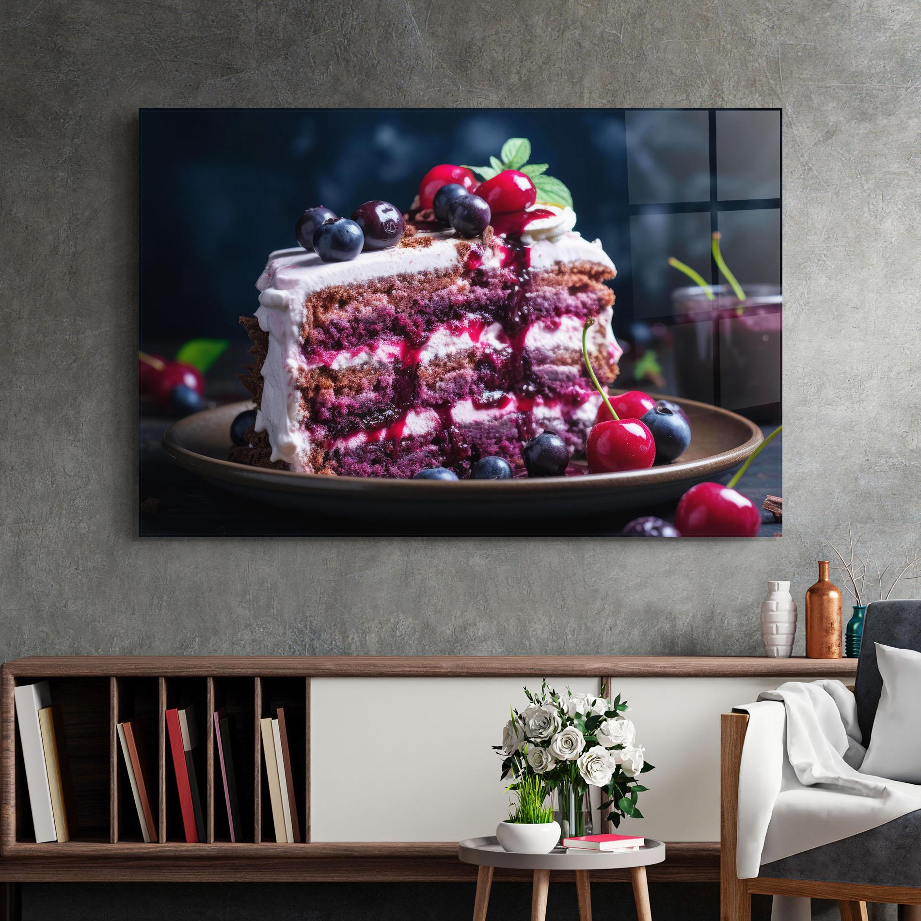 Glasbild Cherries Cream mockup 2