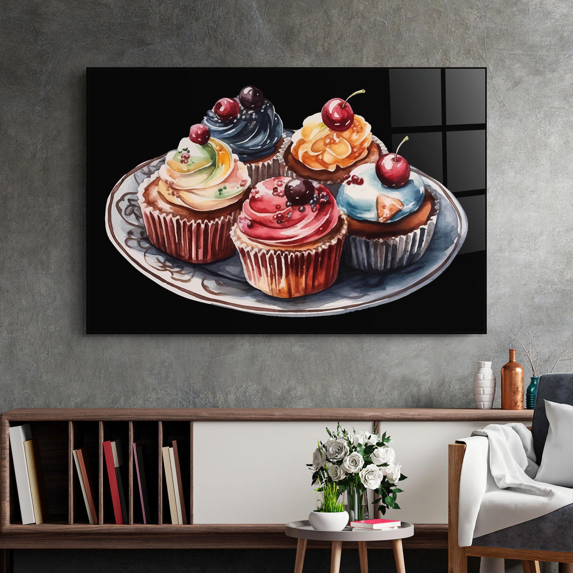 Glasbild Colorful Muffins mockup 2