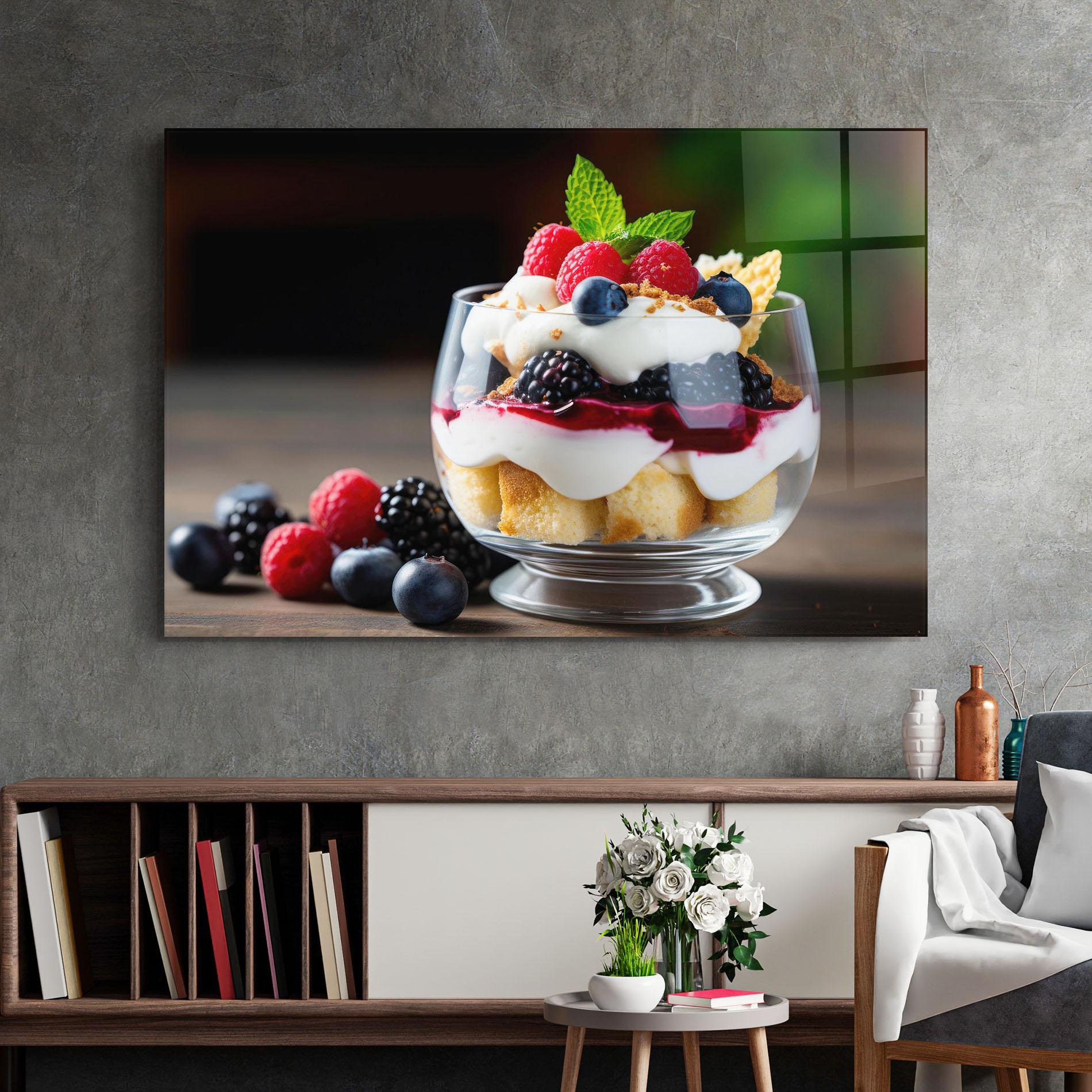 Glasbild Cup Sweet Dessert mockup 2