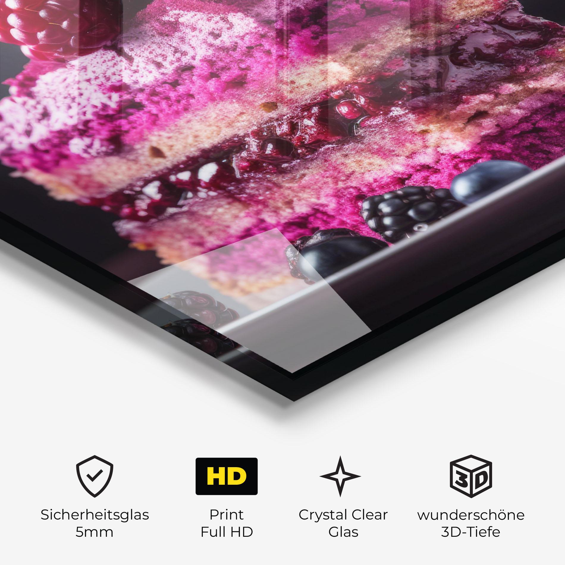 Glasbild Berries Cake mockup 3