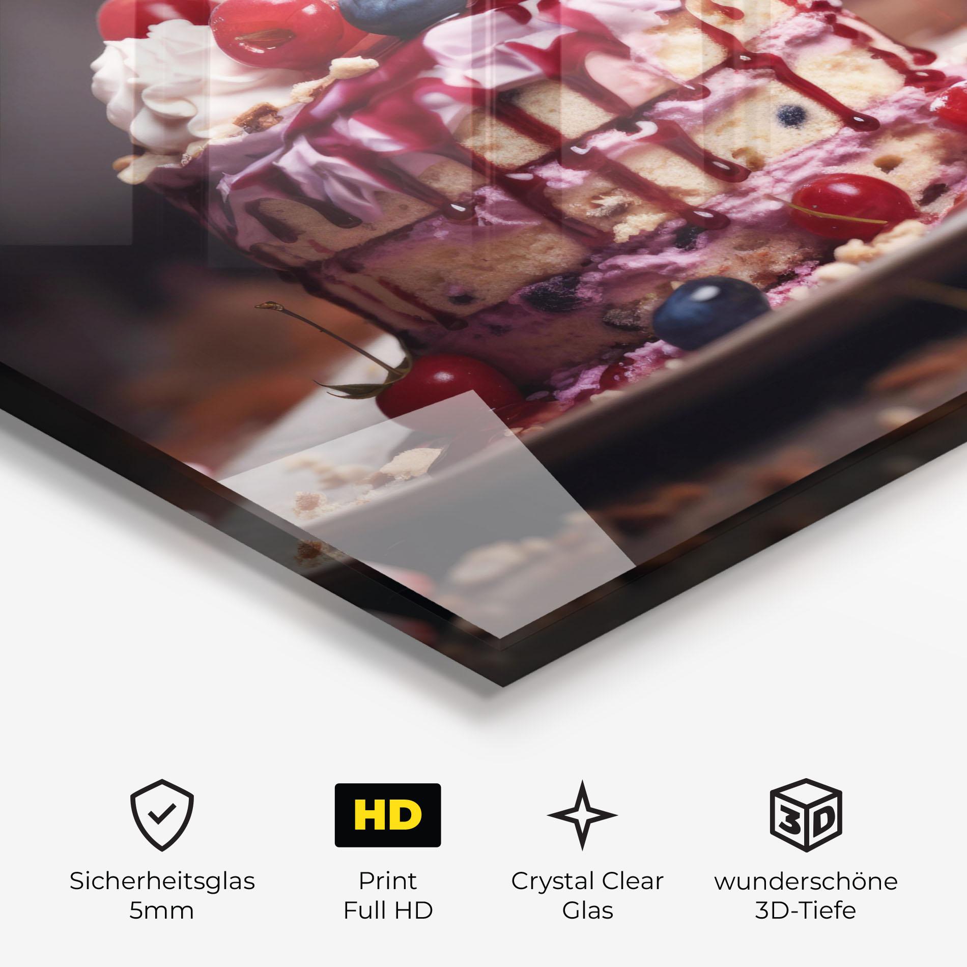 Glasbild Berries Dessert mockup 3