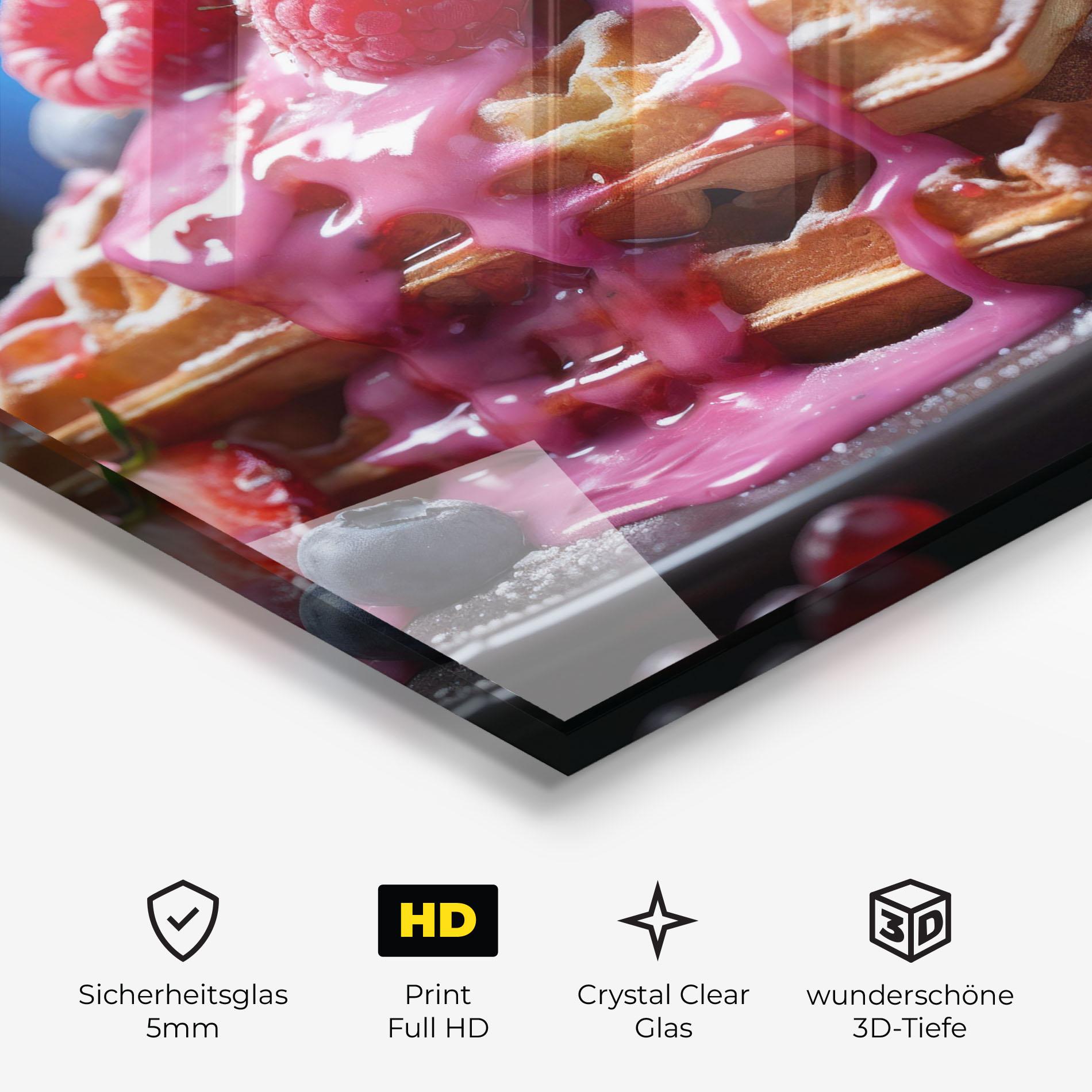 Glasbild Berries Waffles mockup 3