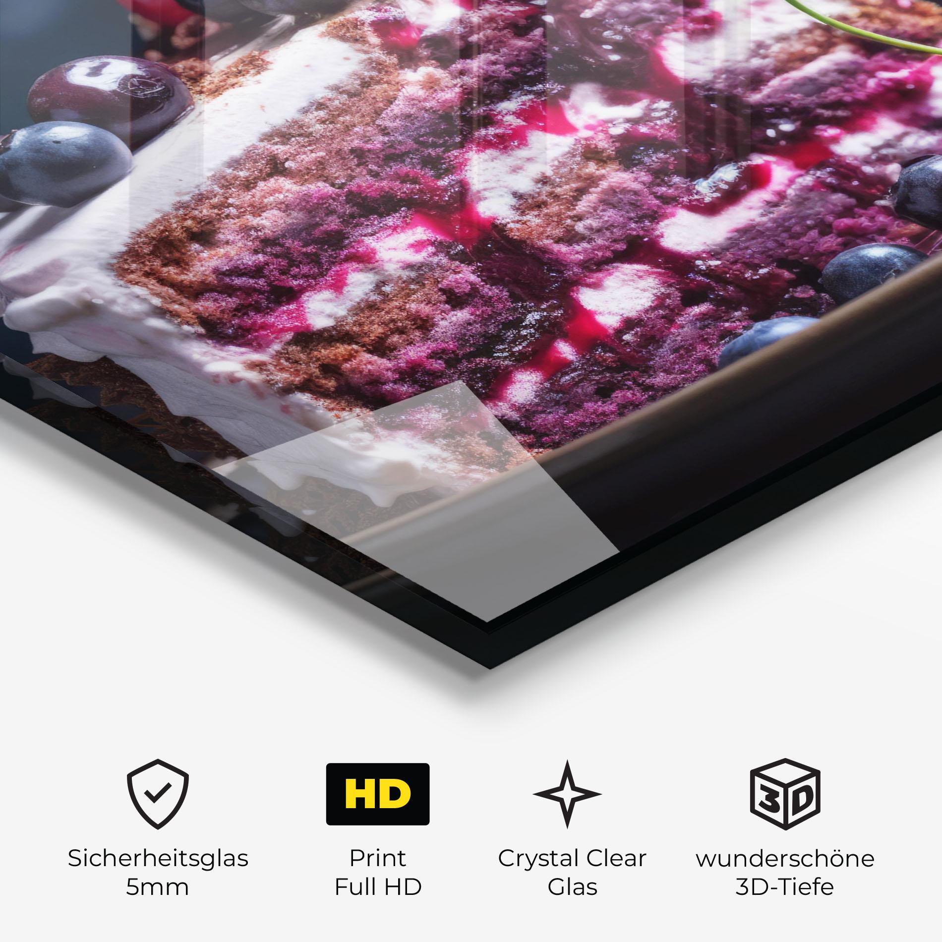 Glasbild Cherries Cream mockup 3