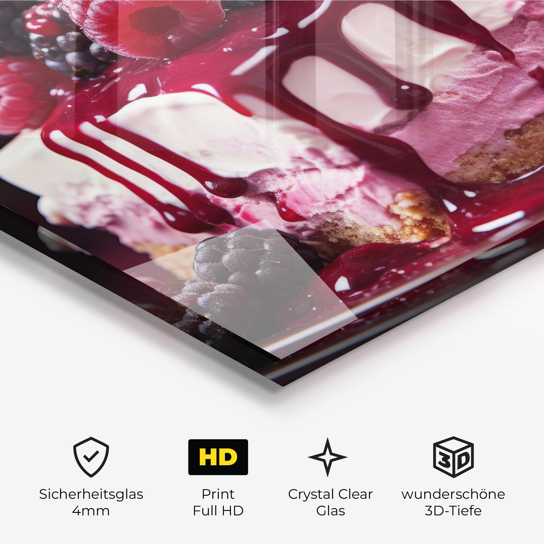 Glasbild Berries Cream mockup 3