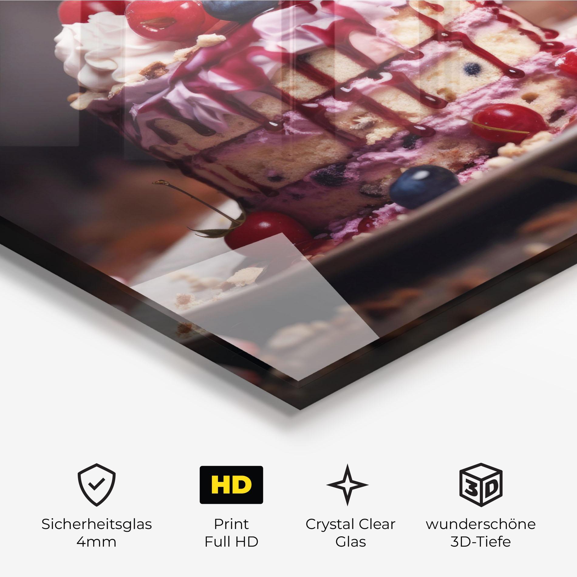 Glasbild Berries Dessert mockup 3