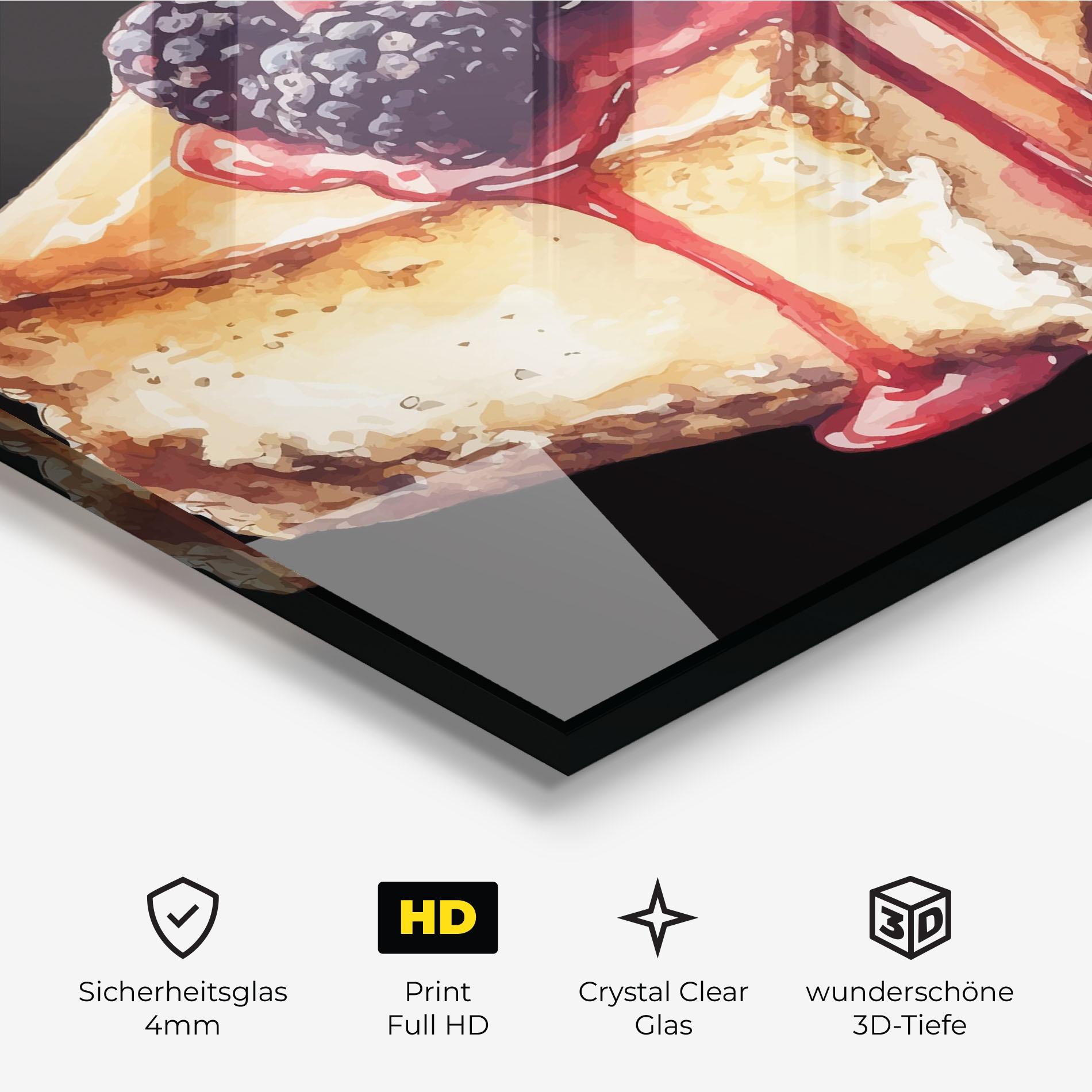 Glasbild Berries Pie mockup 3