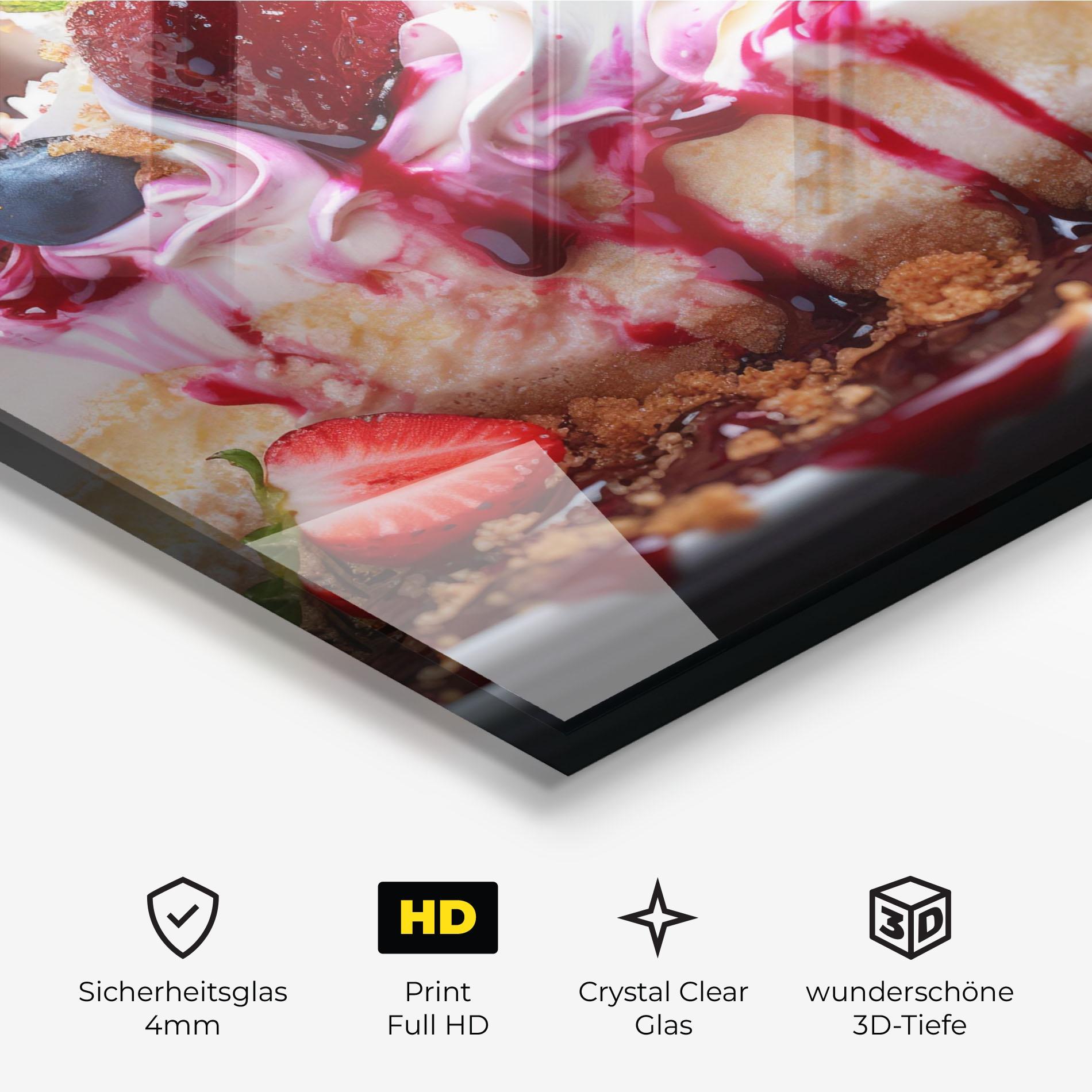 Glasbild Cheesecake Berries mockup 3
