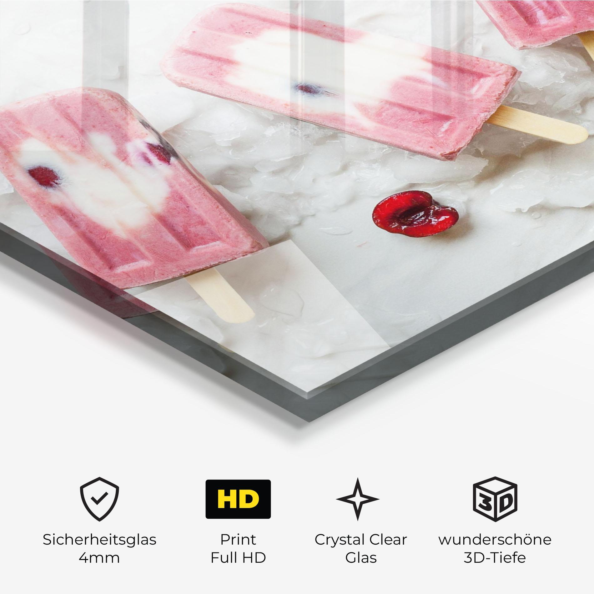 Glasbild Cherry Ice Cream mockup 3