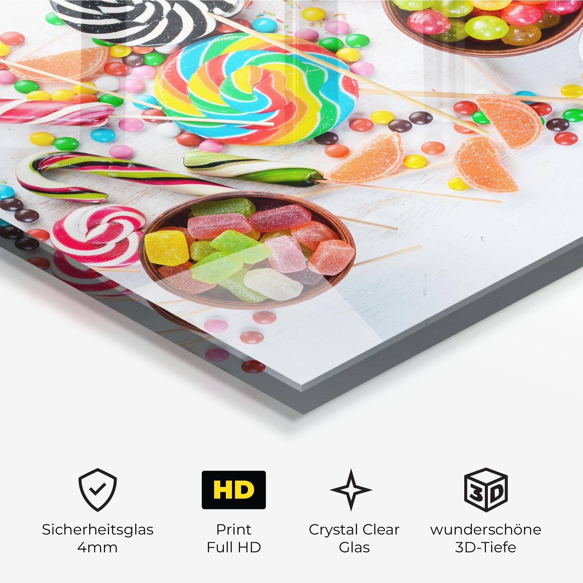 Glasbild Colorful Candies Jelly mockup 3