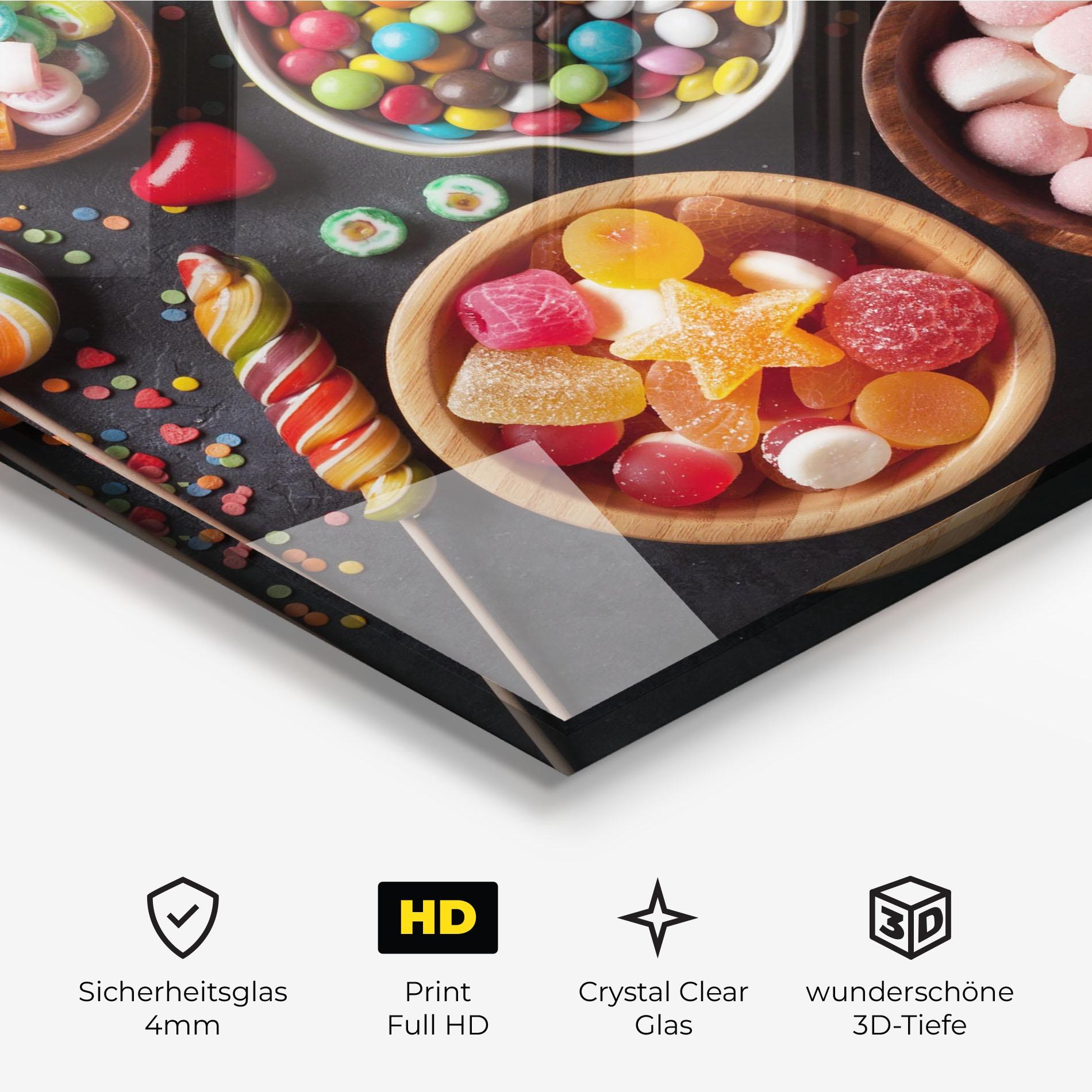 Glasbild Colorful Candies mockup 3