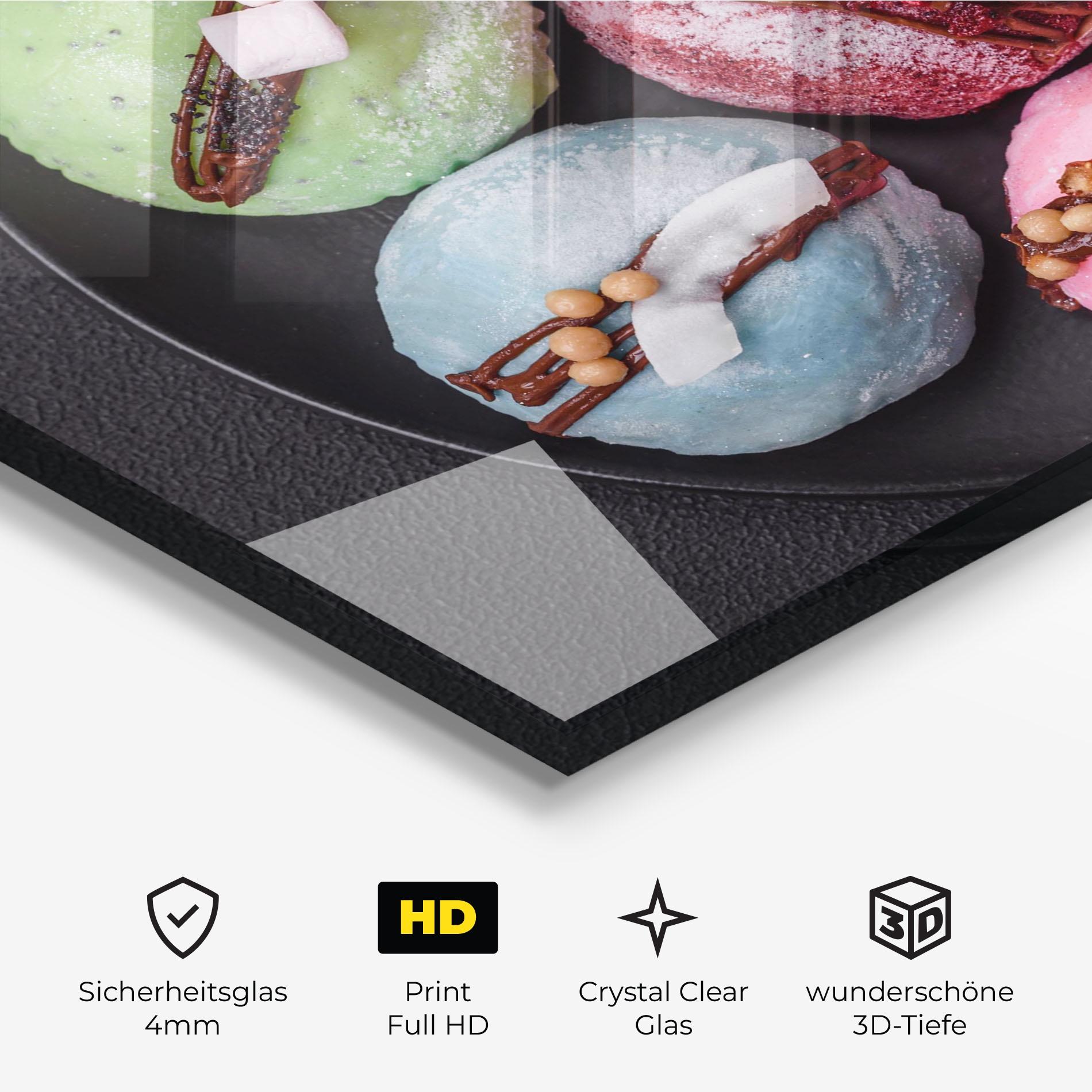 Glasbild Colorful Mochi Desserts mockup 3