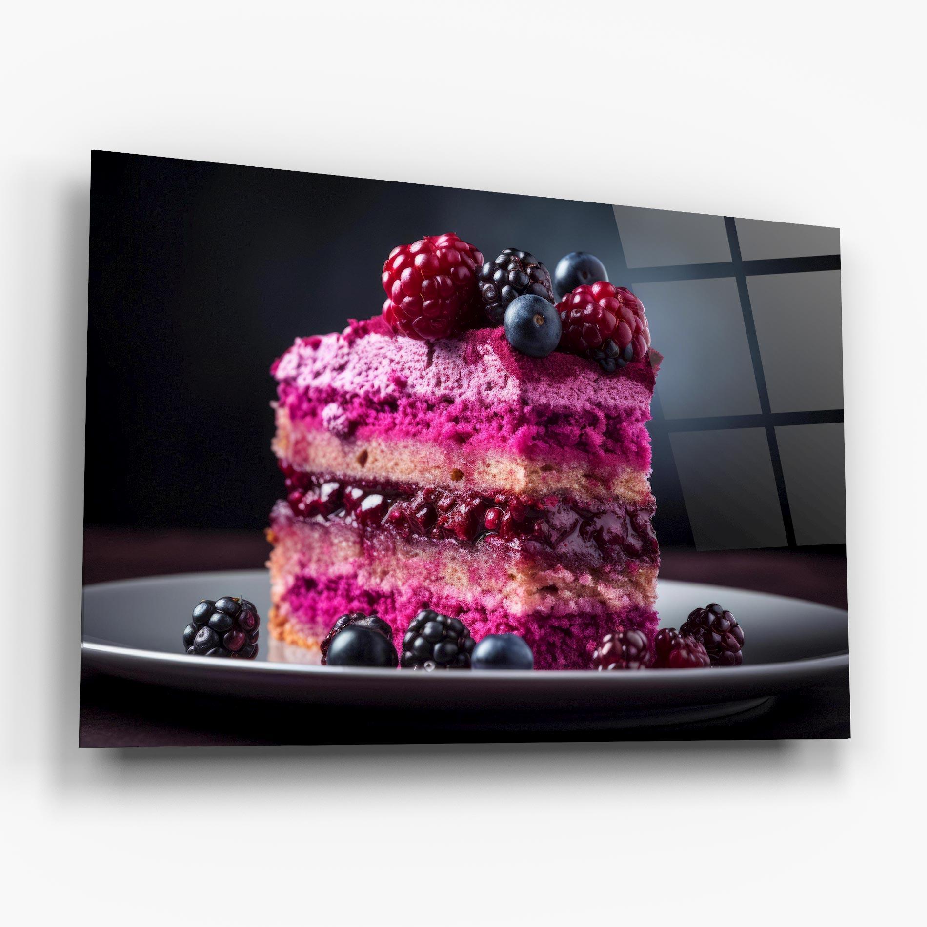 Glasbild Berries Cake mockup 6