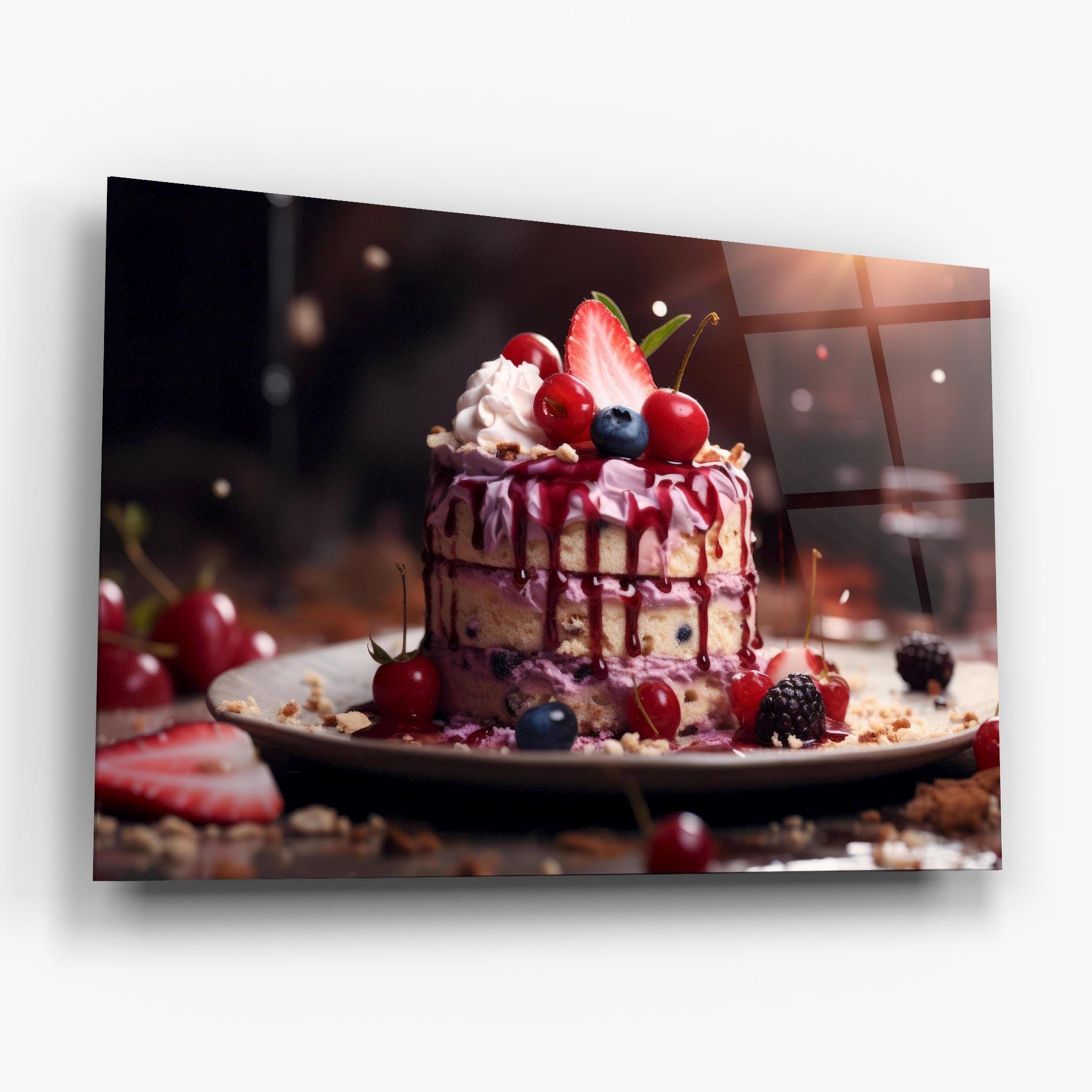 Glasbild Berries Dessert mockup 6