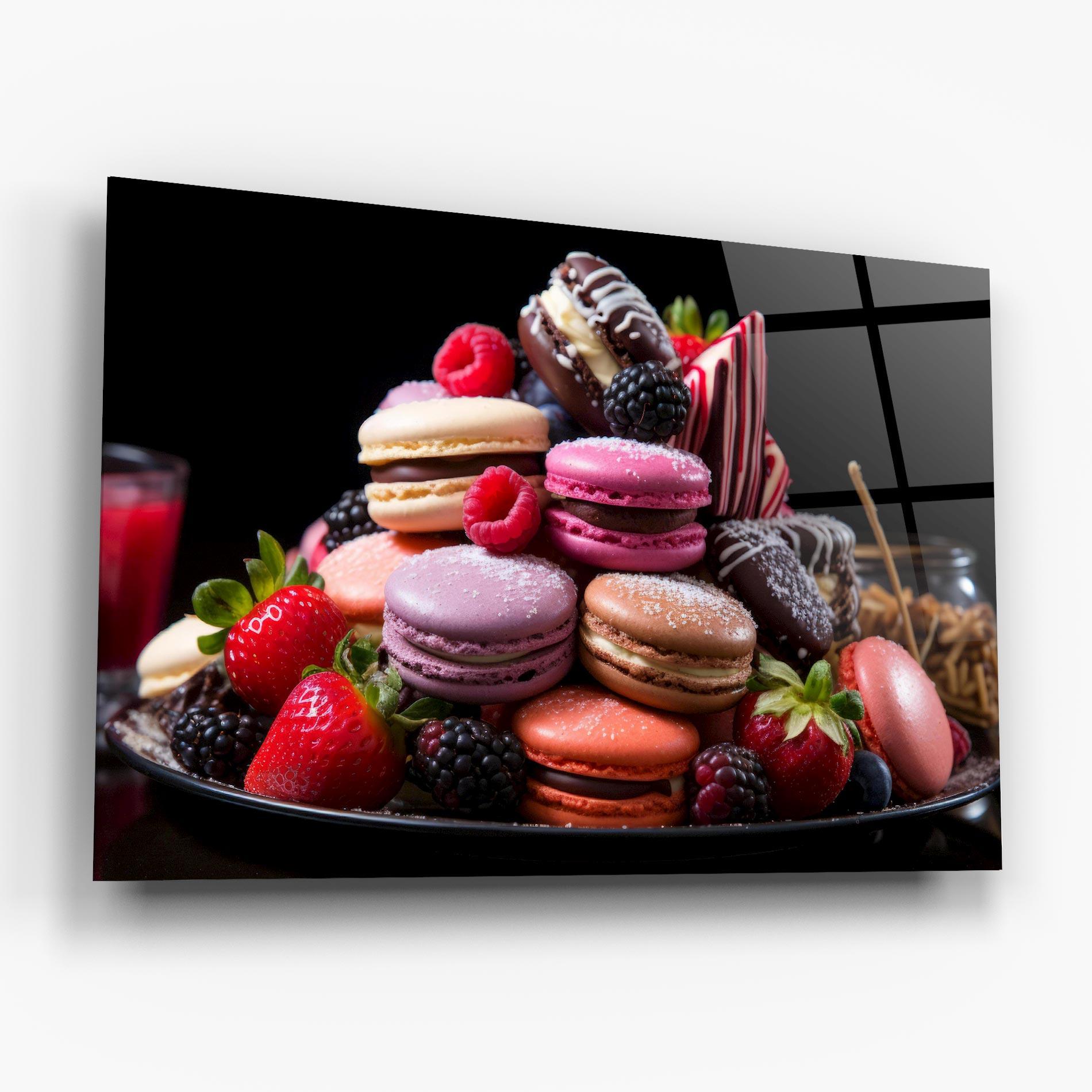 Glasbild Berries Macarons mockup 6