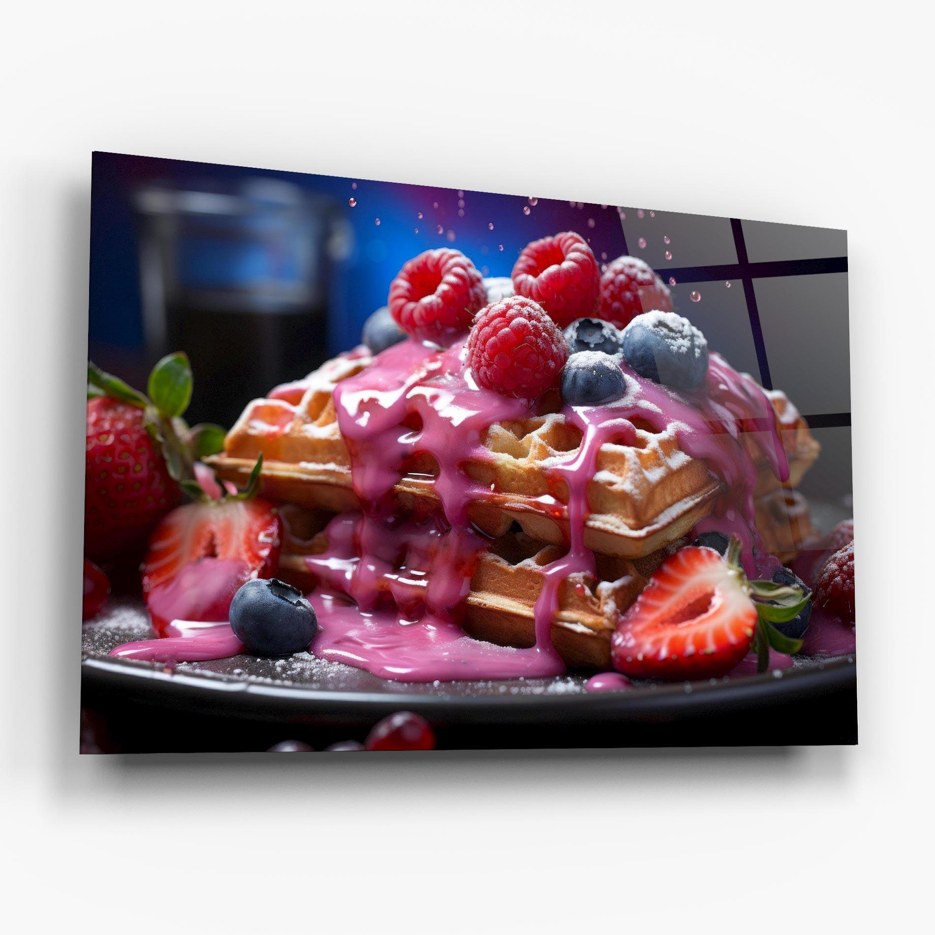 Glasbild Berries Waffles mockup 6
