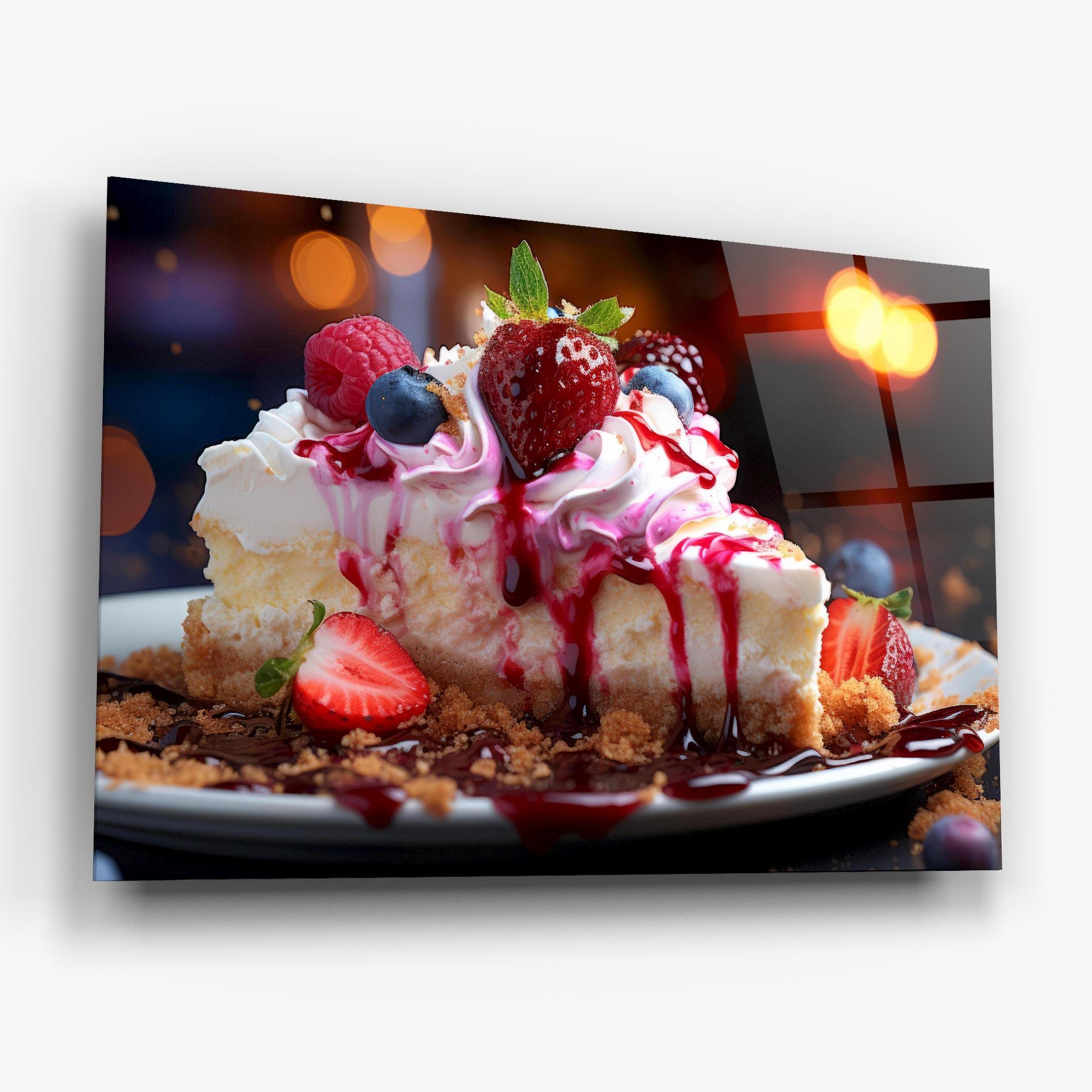 Glasbild Cheesecake Berries mockup 6