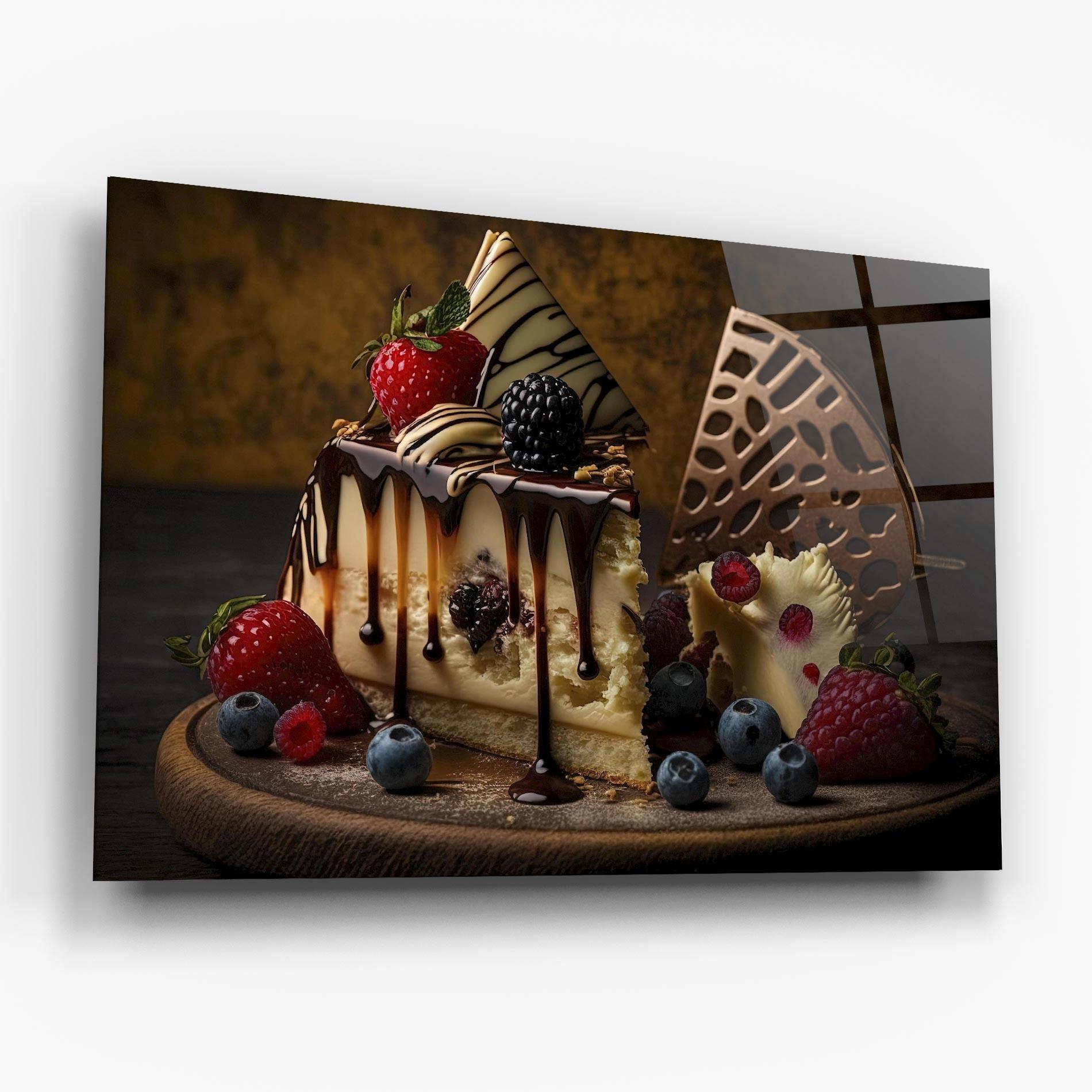 Glasbild Cheesecake Chocolate mockup 6