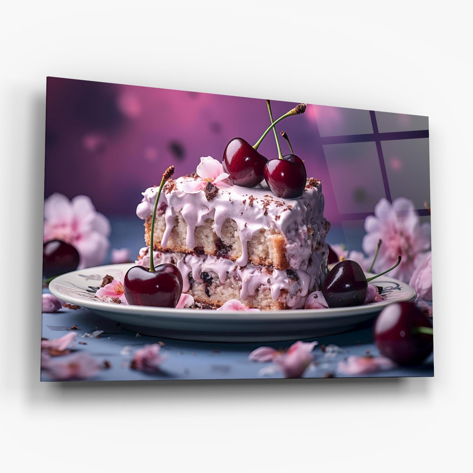 Glasbild Cherries Plate mockup 6