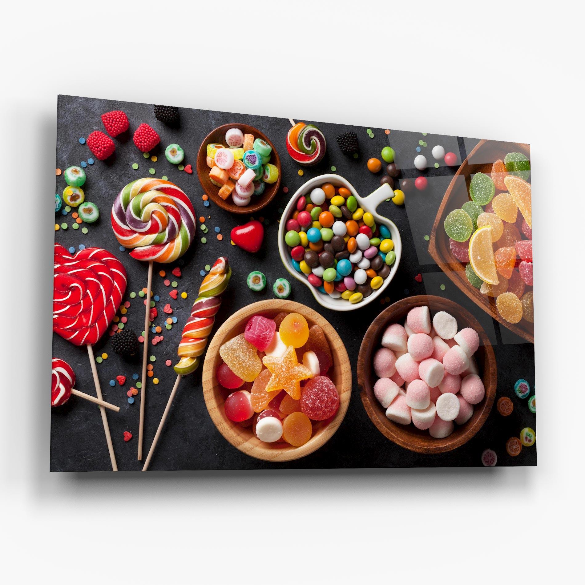 Glasbild Colorful Candies mockup 6