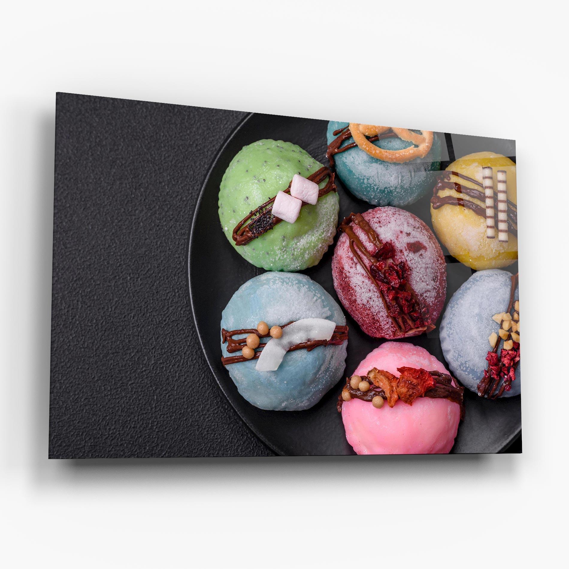Glasbild Colorful Mochi Desserts mockup 6