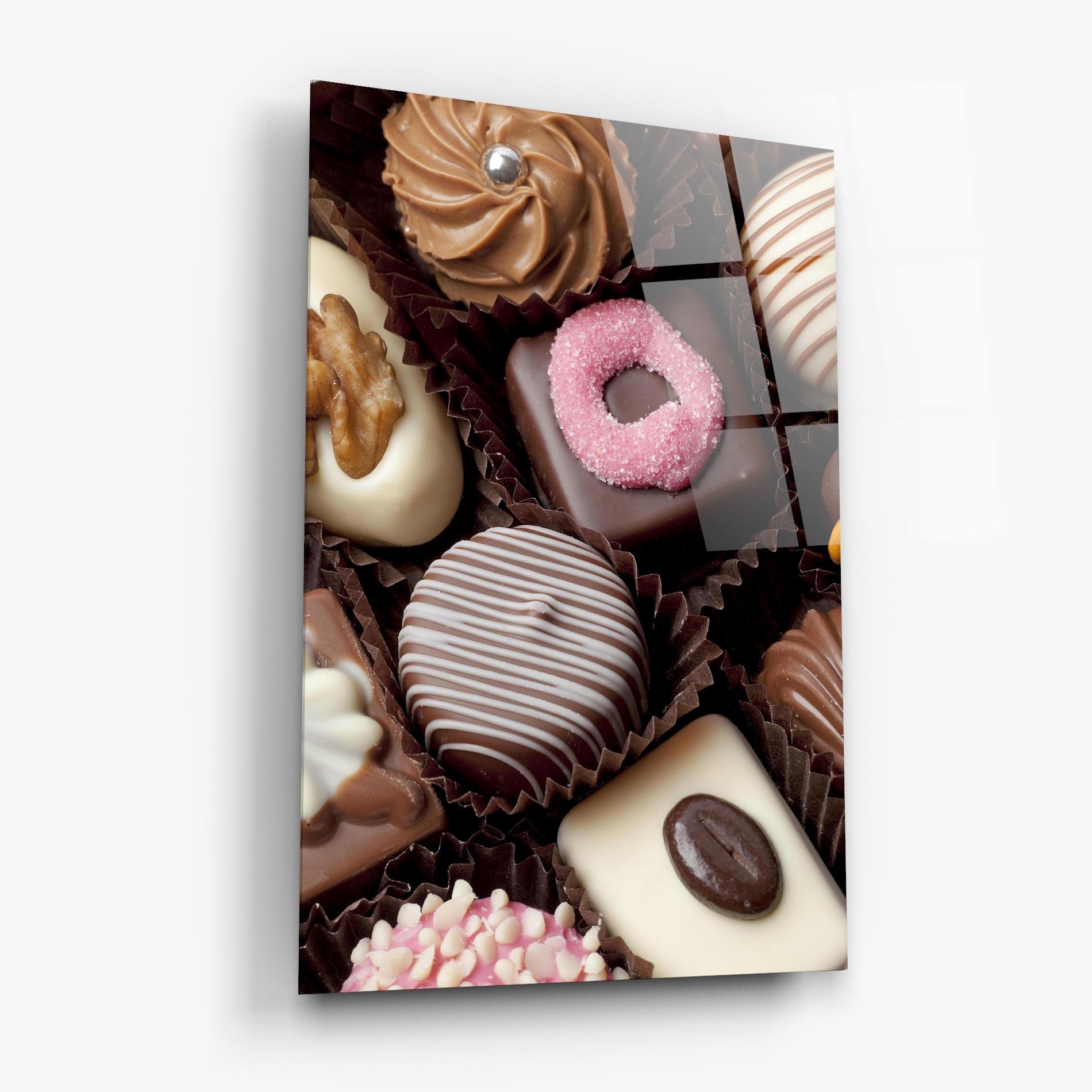 Glasbild Chocolate Bonbons mockup 6
