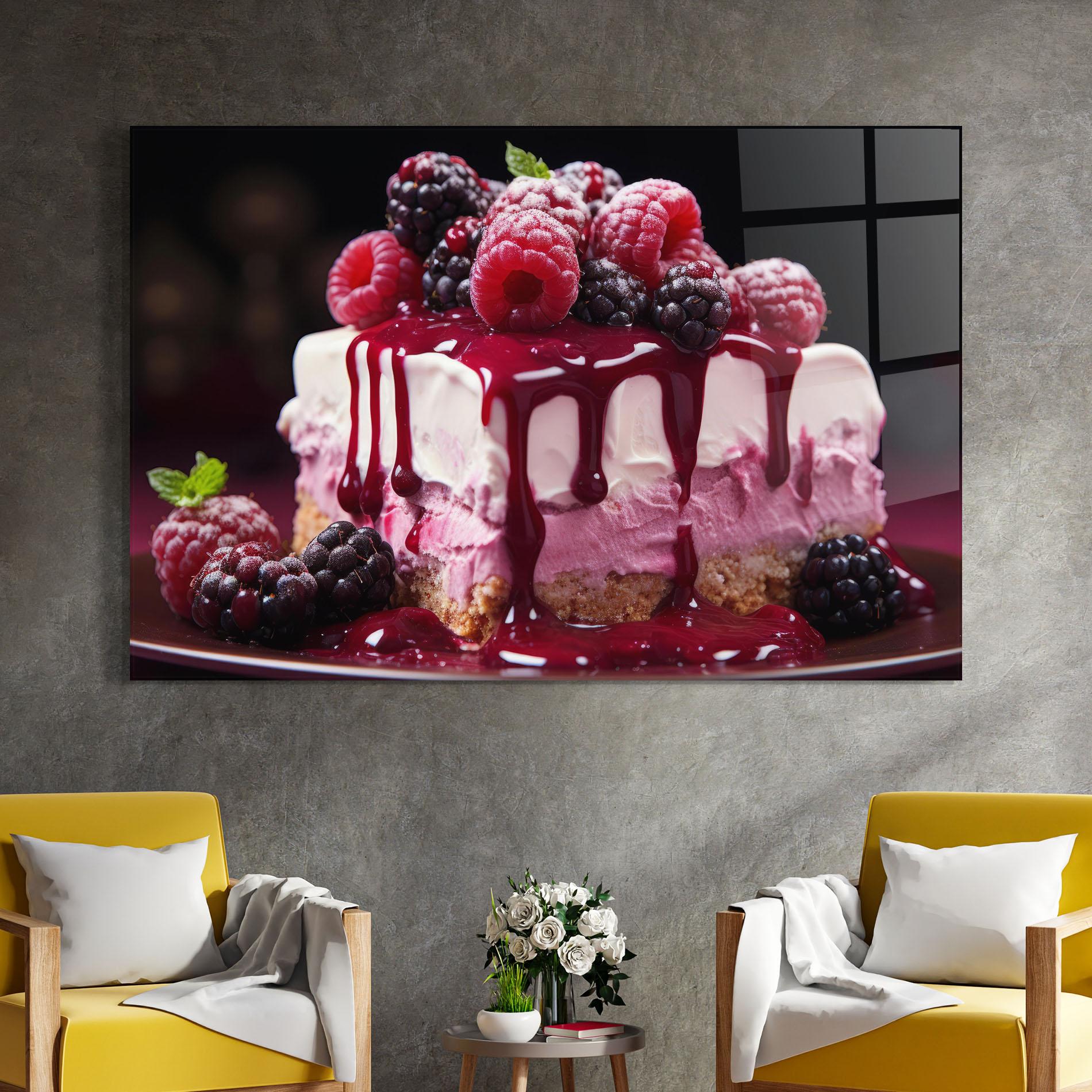 Glasbild Berries Cream mockup 4