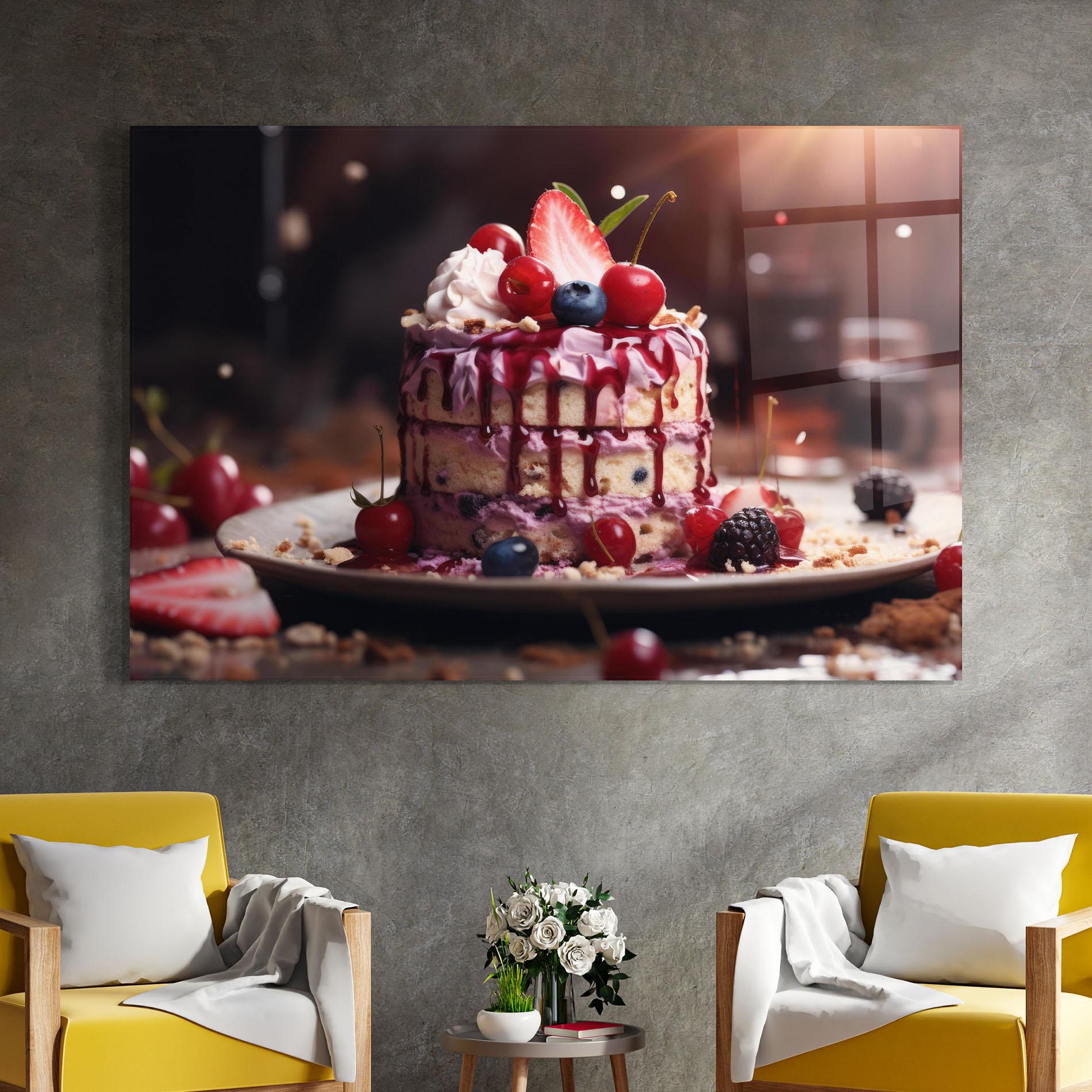 Glasbild Berries Dessert mockup 4